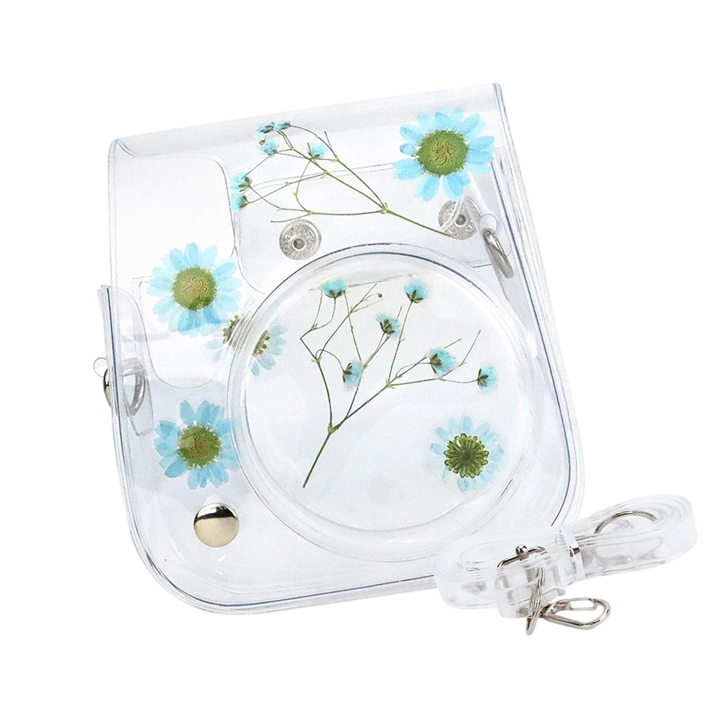 Camera Case Portable PVC Material Adjustable Strap for Instax Mini 11 9 8 Blue