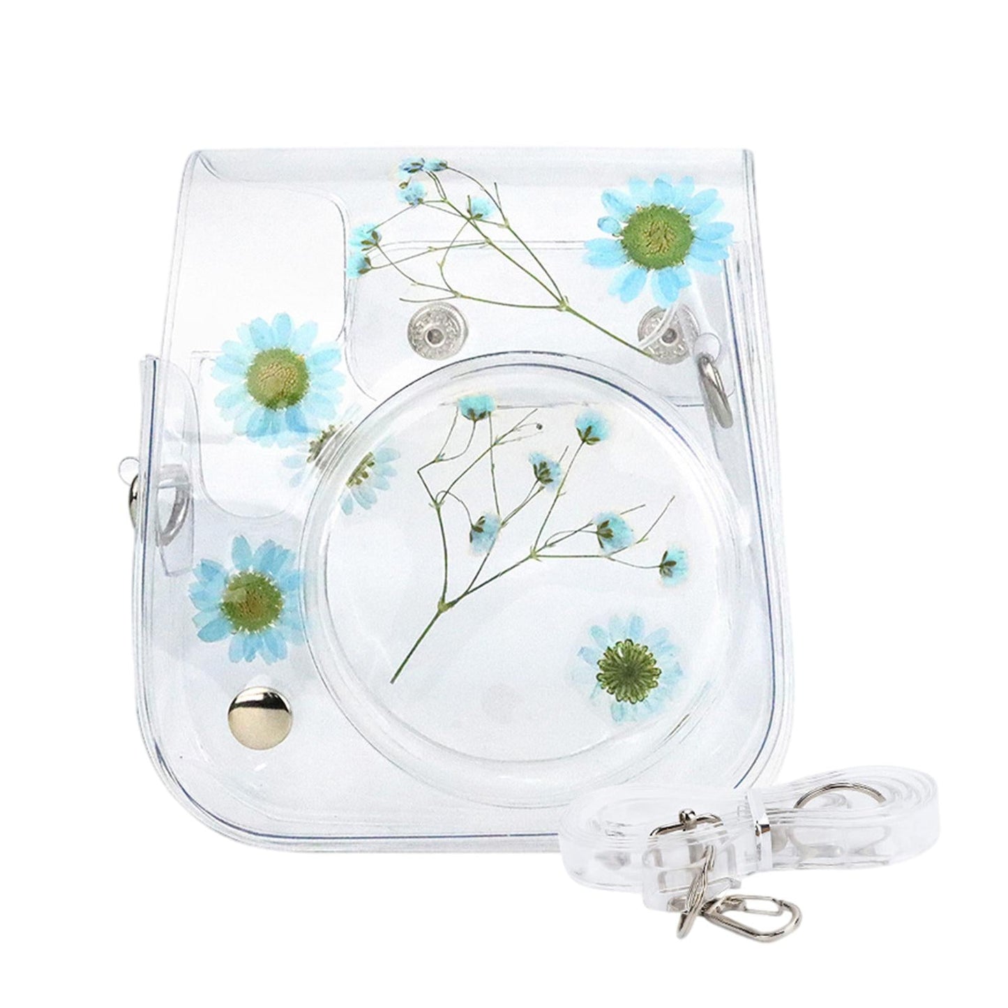 Camera Case Portable PVC Material Adjustable Strap for Instax Mini 11 9 8 Blue