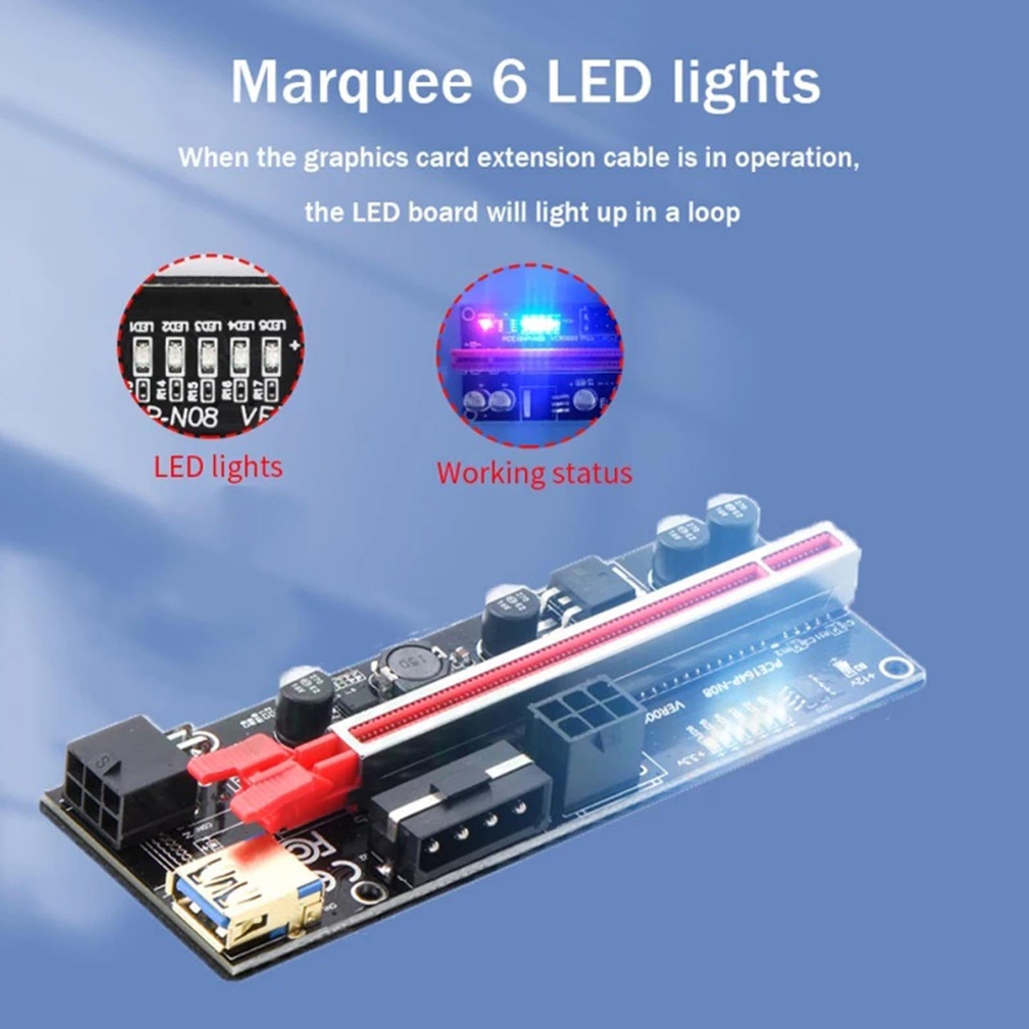 Graphics Card USB 3.0 Ver 010S Plus 1x 16x Multiplier for GPU Mining Powered Single Interface