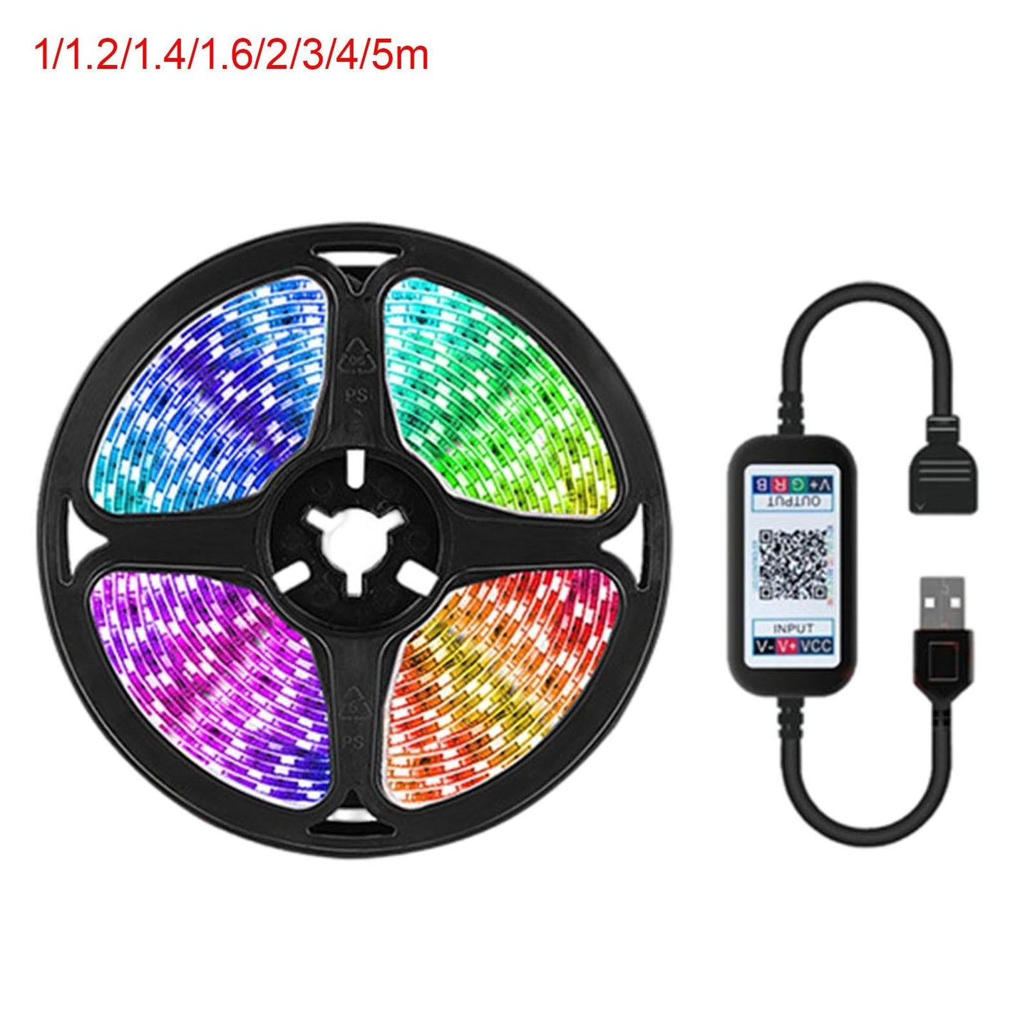 USB LED Strip Lights Color Changing Bluetooth Decoration 5V USB Powered 1m
