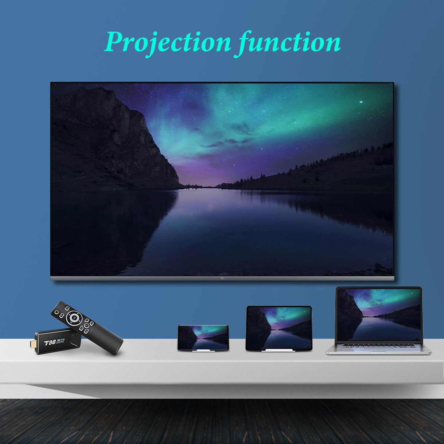 TV stick Media Player T98mini Android 10 2.4G/5G BT4.2 RK3318 4K 2G 8G AU