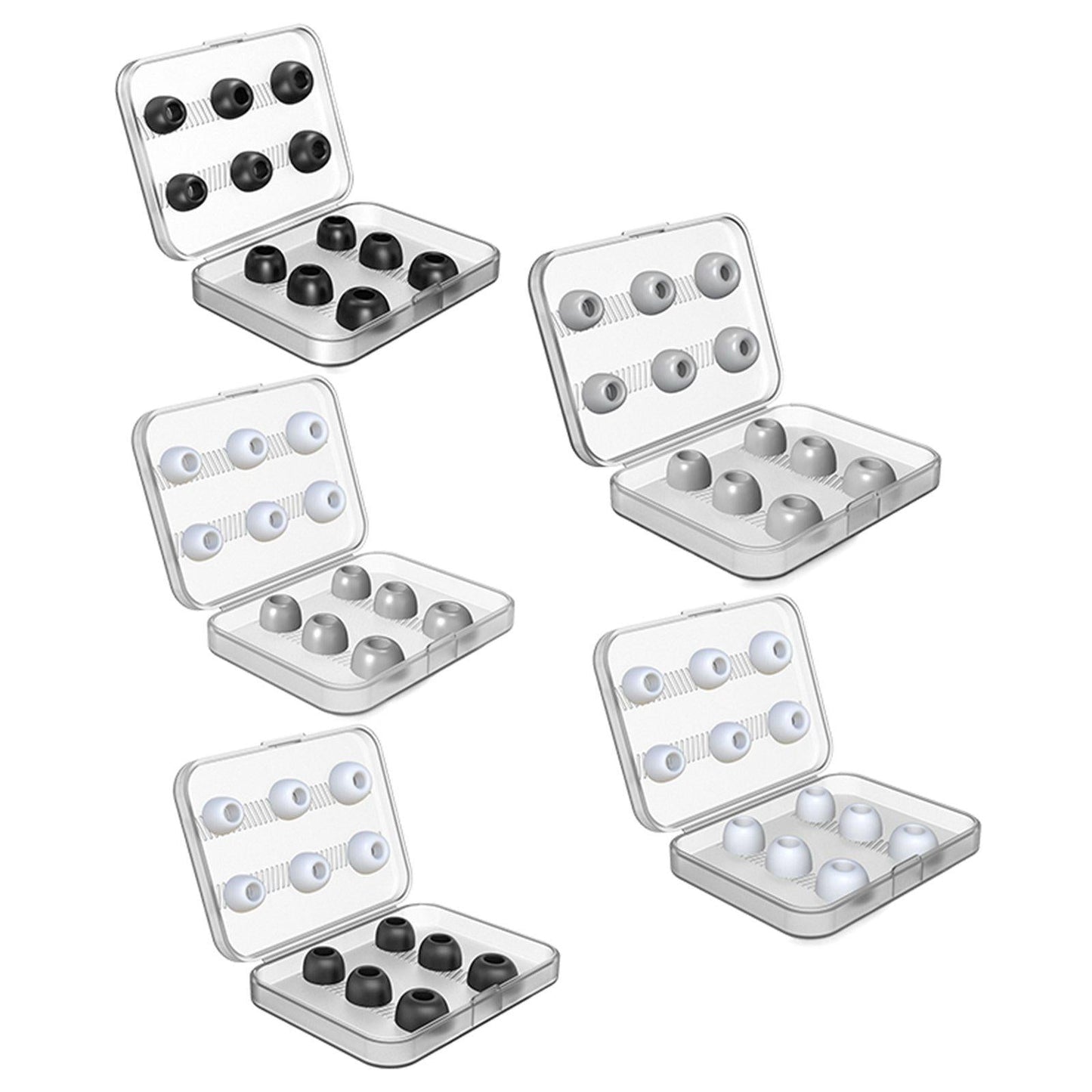 12Pcs Earbuds Ear Tips with Storage Box for Apple AirPods Pro 3 black white
