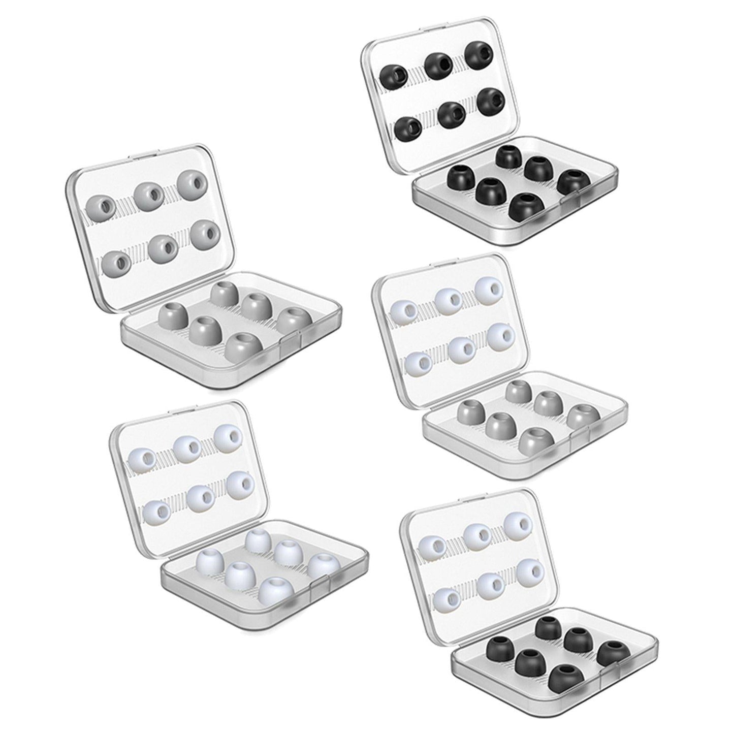 12Pcs Earbuds Ear Tips with Storage Box for Apple AirPods Pro 3 black white