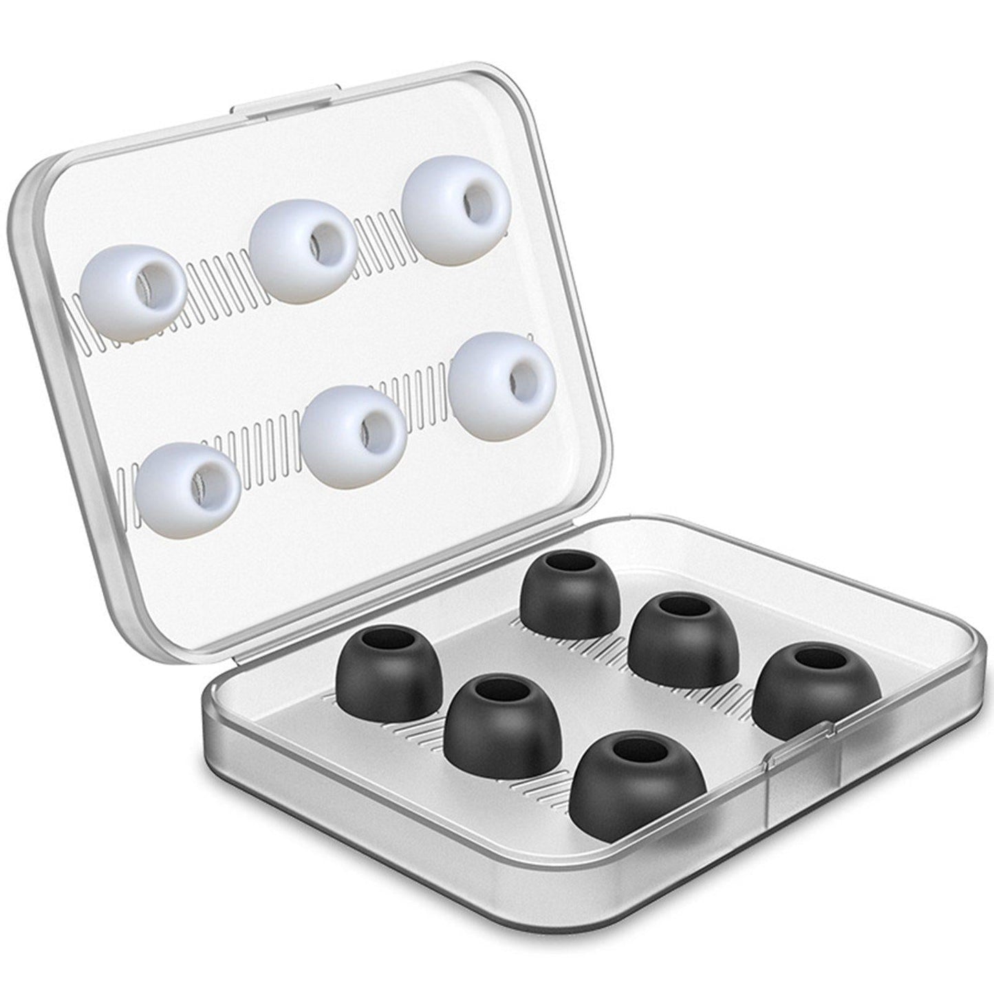 12Pcs Earbuds Ear Tips with Storage Box for Apple AirPods Pro 3 black white