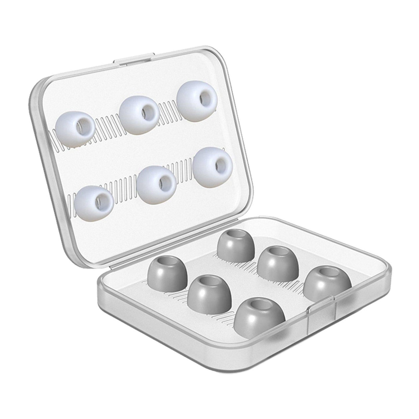 12Pcs Earbuds Ear Tips with Storage Box for Apple AirPods Pro 3 white gray