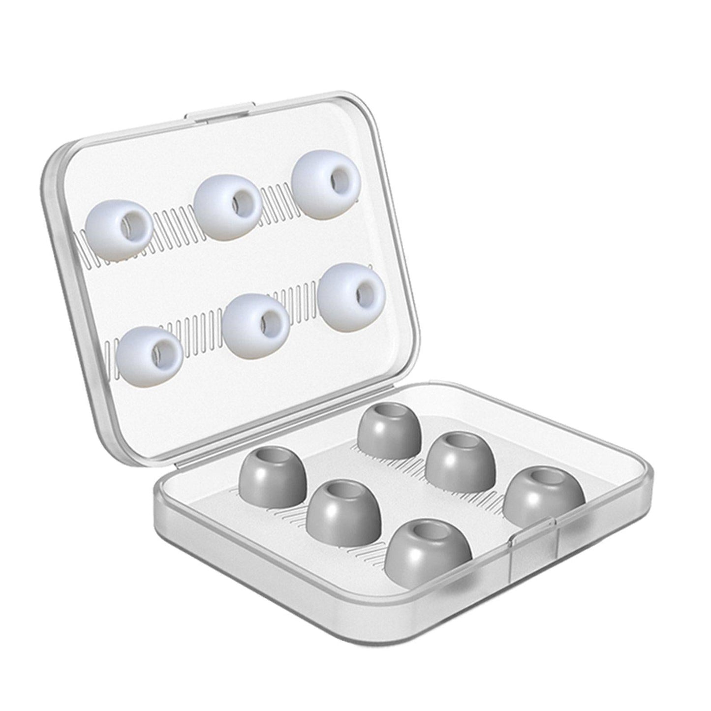 12Pcs Earbuds Ear Tips with Storage Box for Apple AirPods Pro 3 white gray