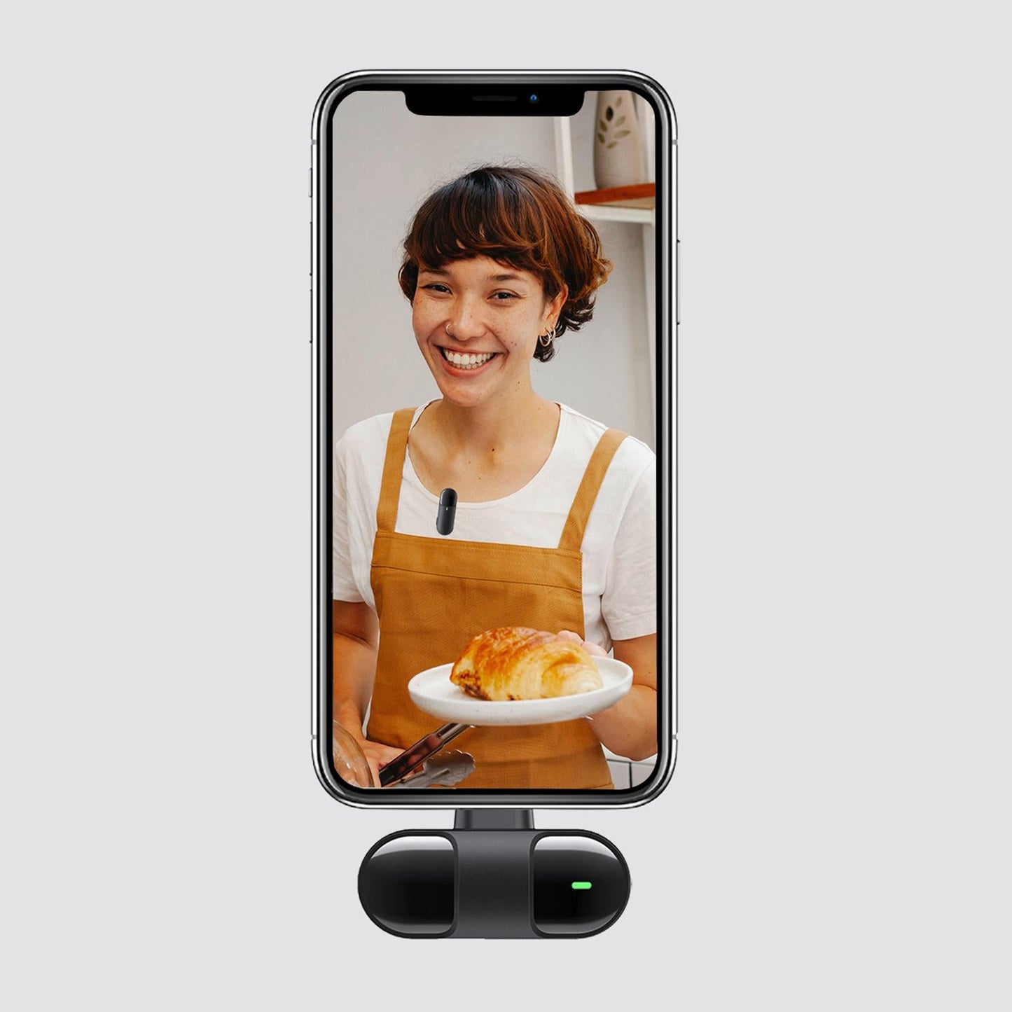 Lavalier Microphone for Android iOS Phone Live Broadcast Interviewers Black