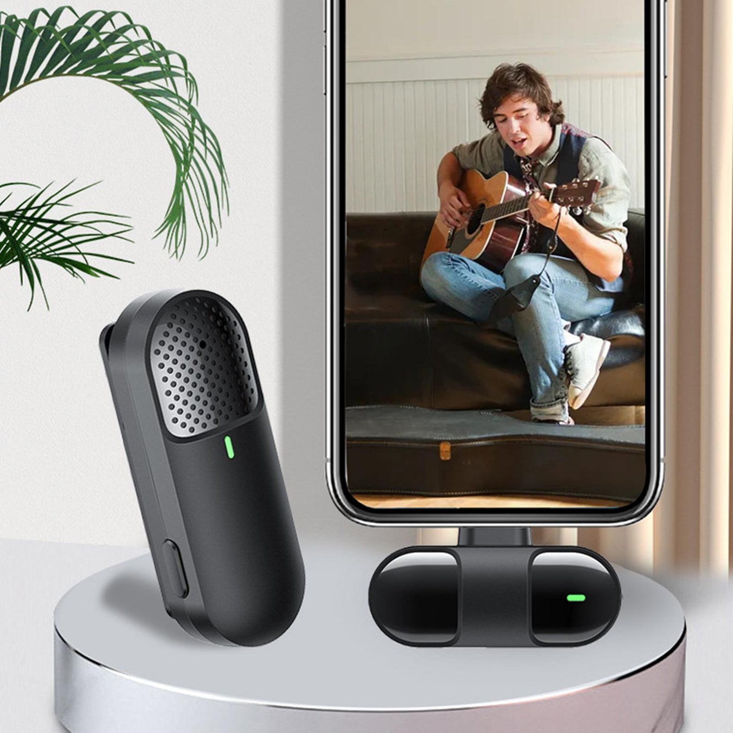 Lavalier Microphone for Android iOS Phone Live Broadcast Interviewers White