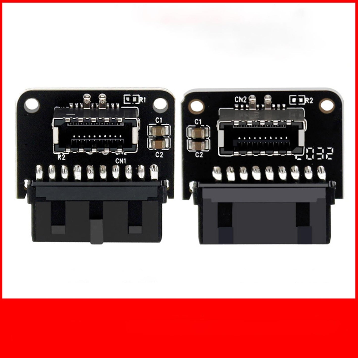 USB3.0 19P/20P to Type-C 24Pin Front Type C 90 Degree Adapter for PC PH73A