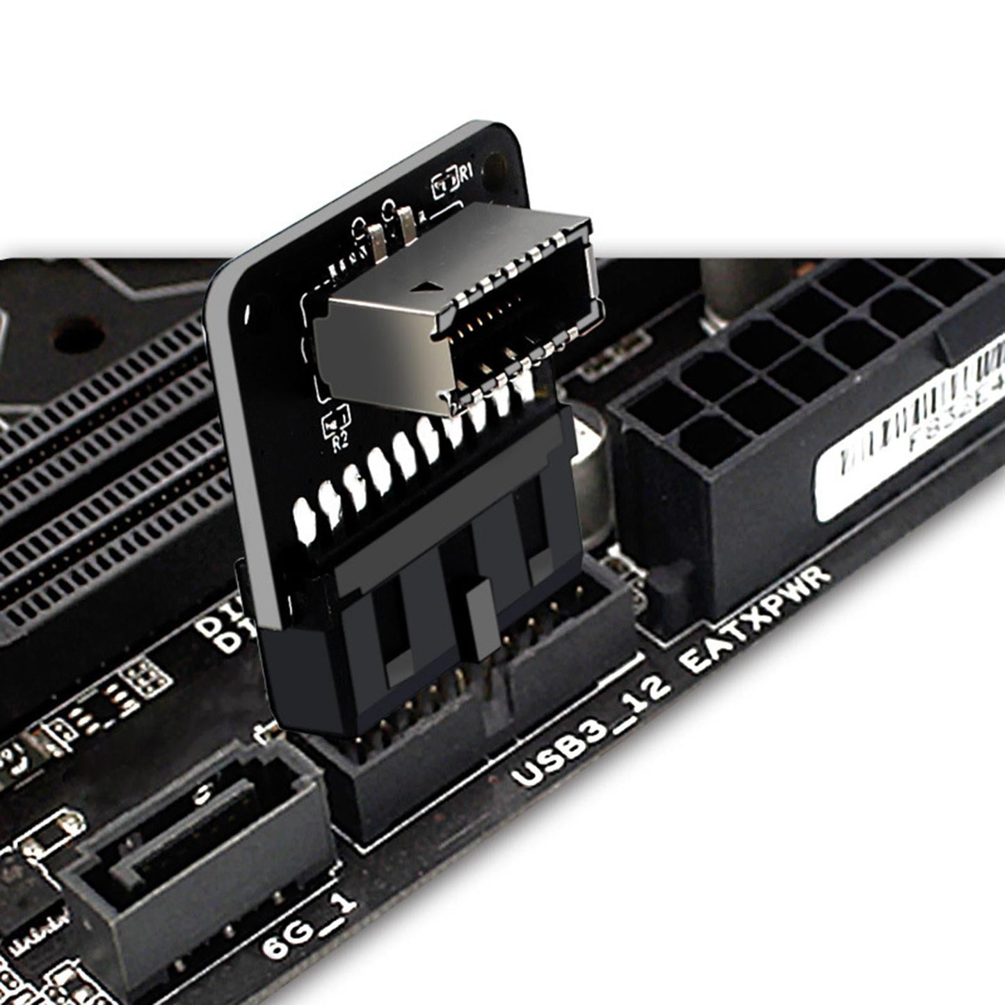USB3.0 19P/20P to Type-C 24Pin Front Type C 90 Degree Adapter for PC PH73A
