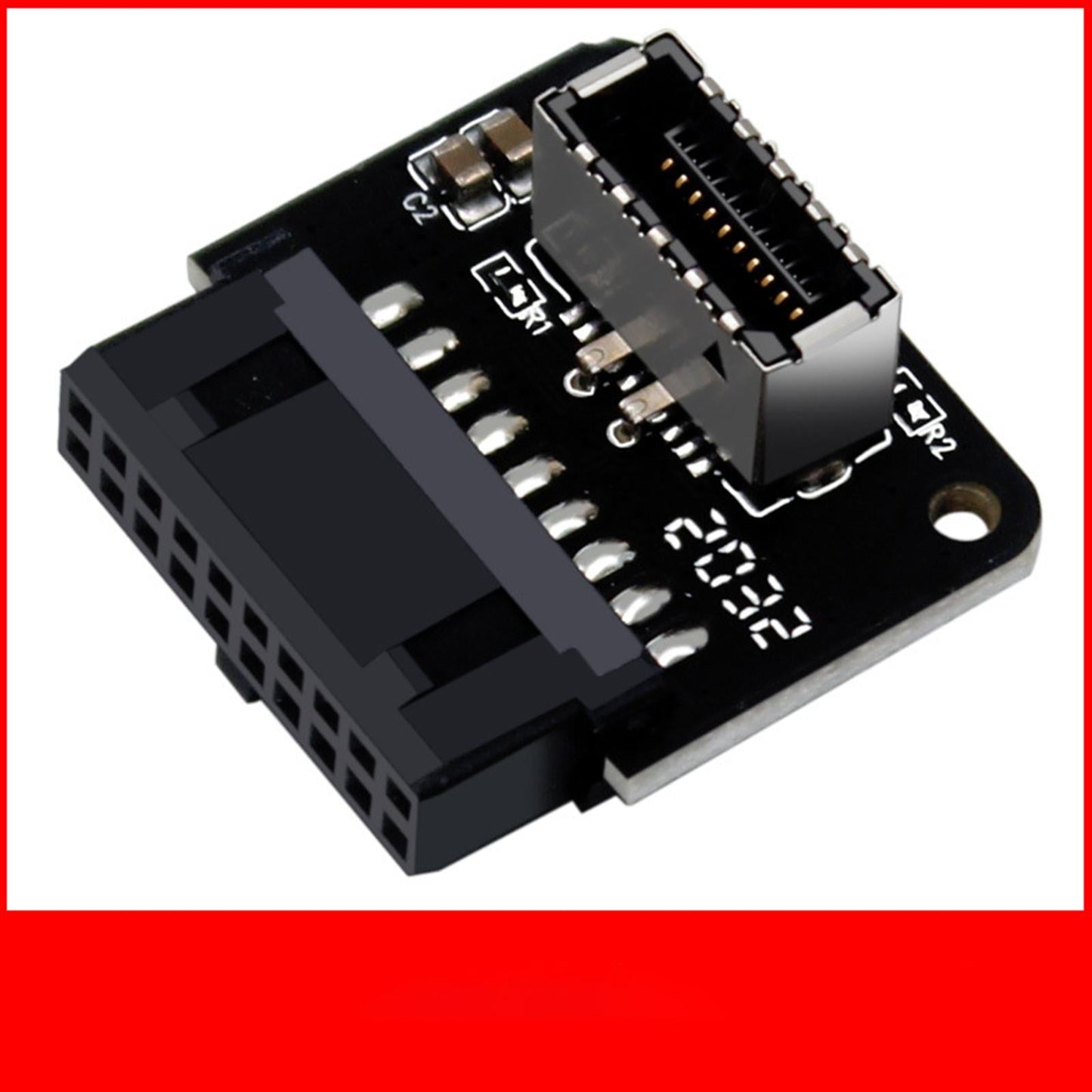 USB3.0 19P/20P to Type-C 24Pin Front Type C 90 Degree Adapter for PC PH73B