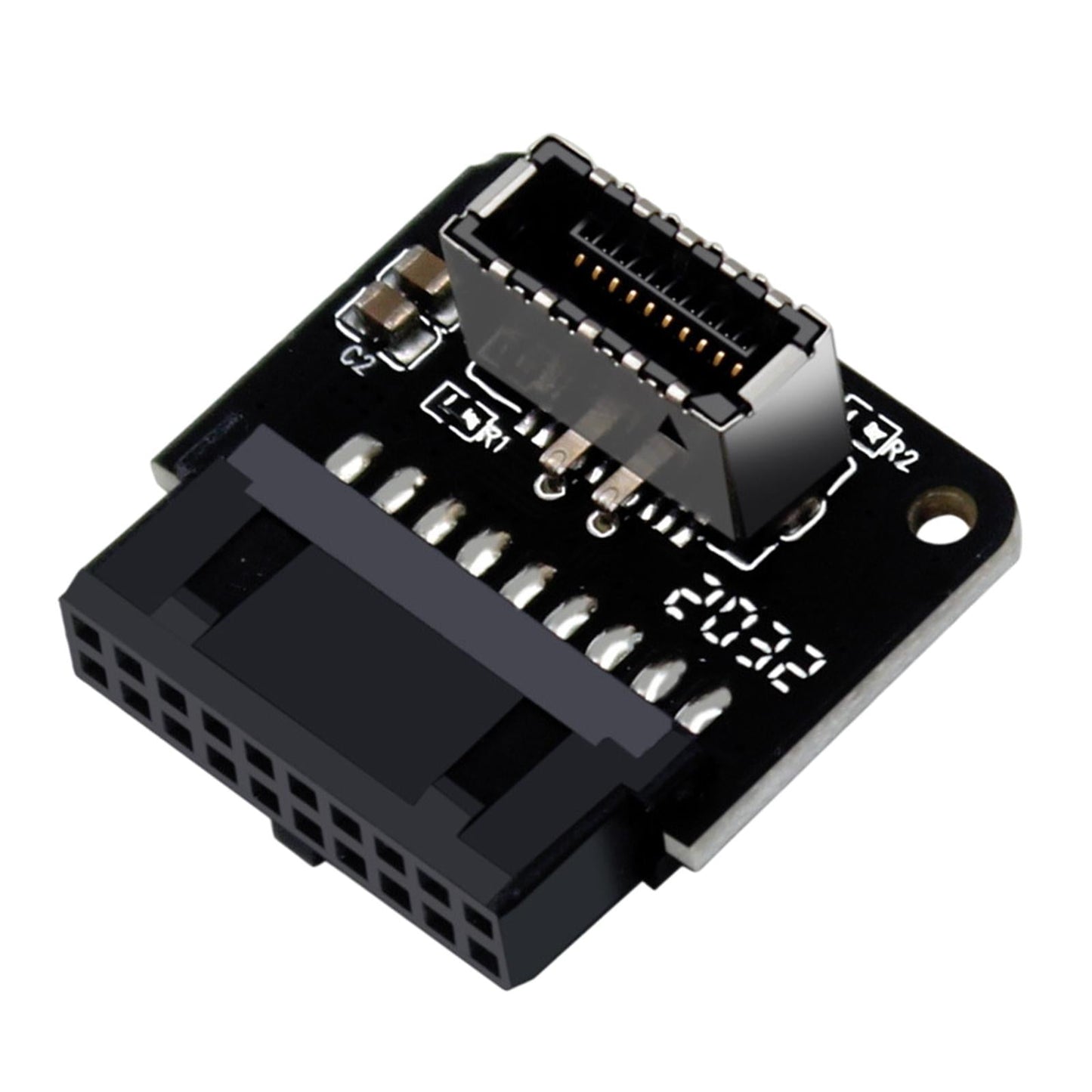 USB3.0 19P/20P to Type-C 24Pin Front Type C 90 Degree Adapter for PC PH73B