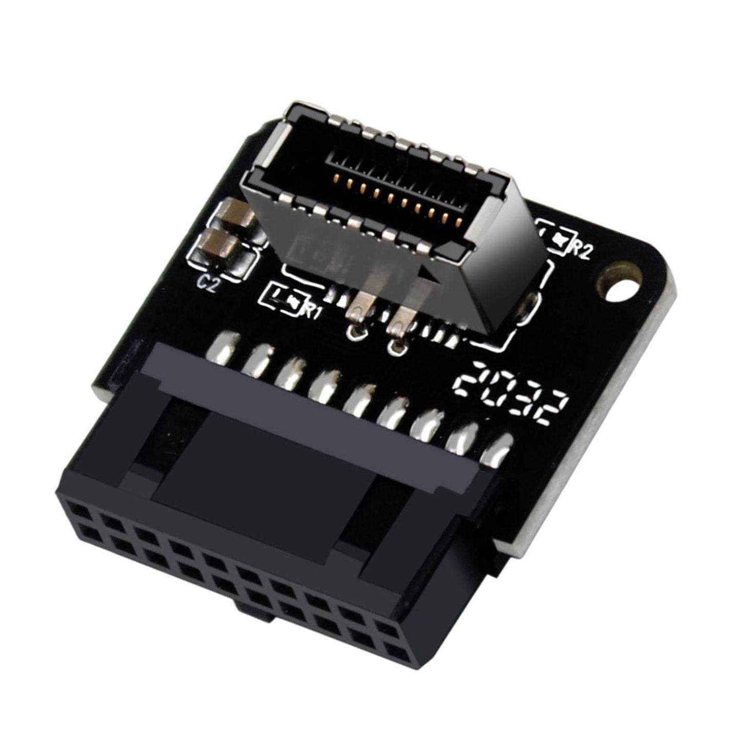 USB3.0 19P/20P to Type-C 24Pin Front Type C 90 Degree Adapter for PC PH73B