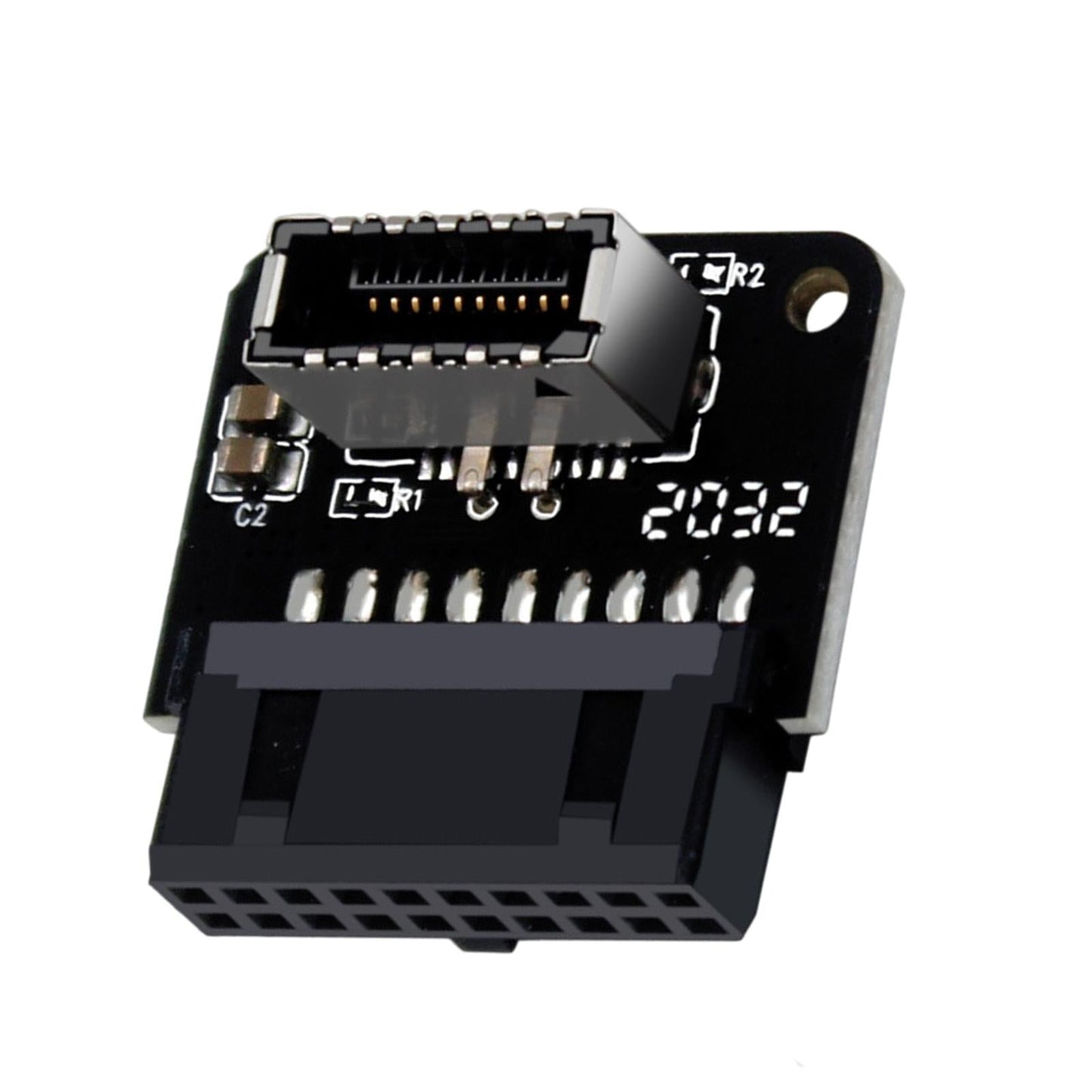 USB3.0 19P/20P to Type-C 24Pin Front Type C 90 Degree Adapter for PC PH73B