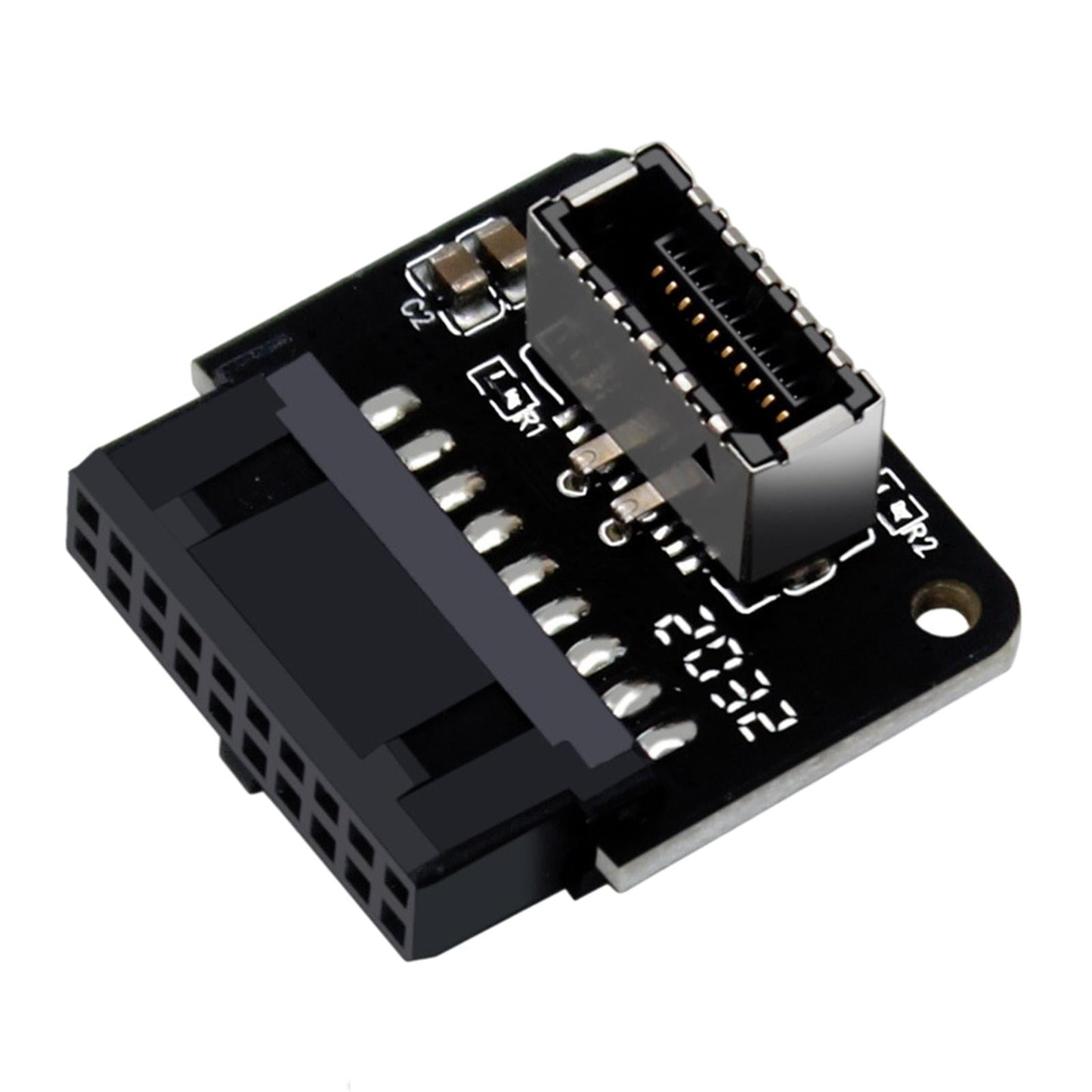 USB3.0 19P/20P to Type-C 24Pin Front Type C 90 Degree Adapter for PC PH73B