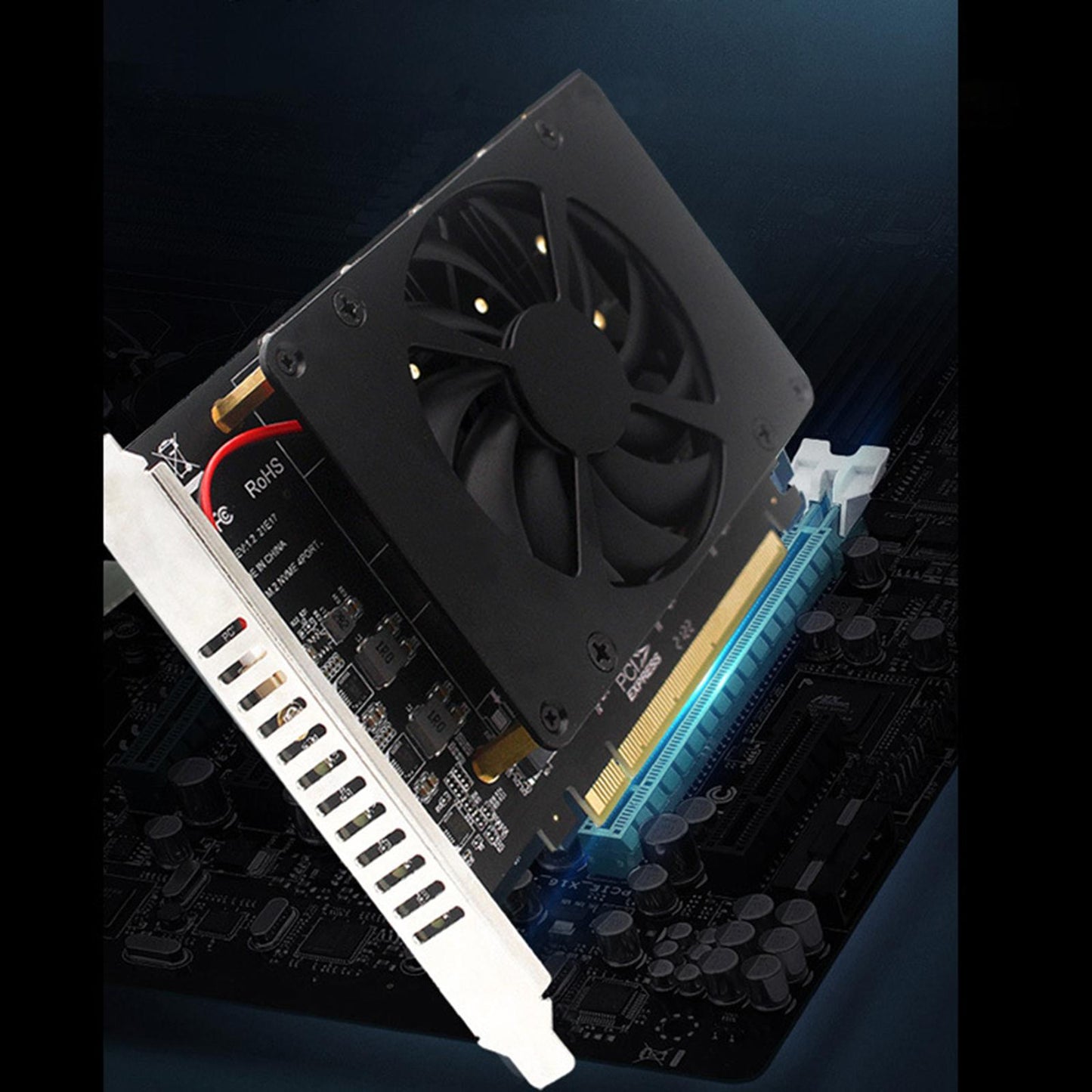 SSD RAID Array Expansion PCI-E Split 4-Disk NVMe PCI-EX16 M.2 Mkey for Btc