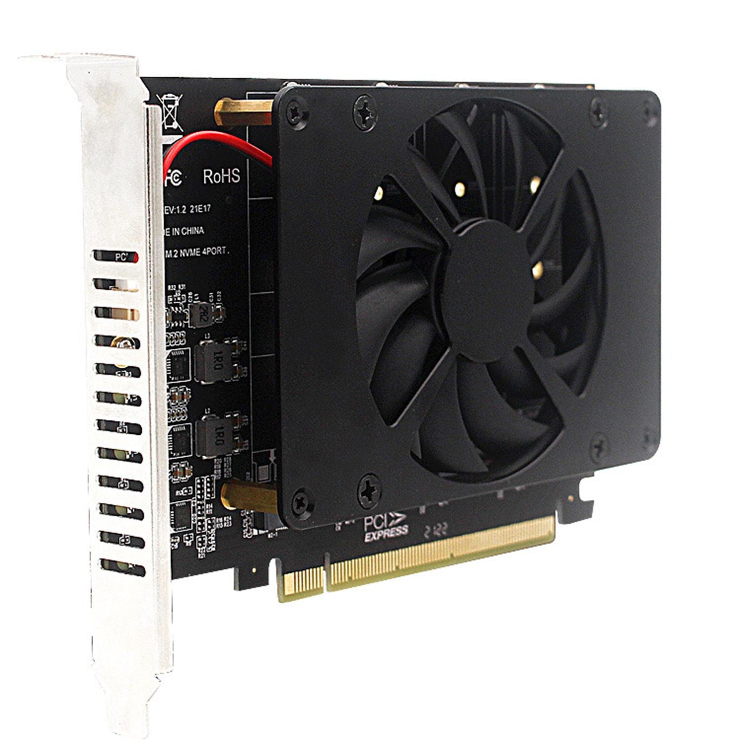 SSD RAID Array Expansion PCI-E Split 4-Disk NVMe PCI-EX16 M.2 Mkey for Btc