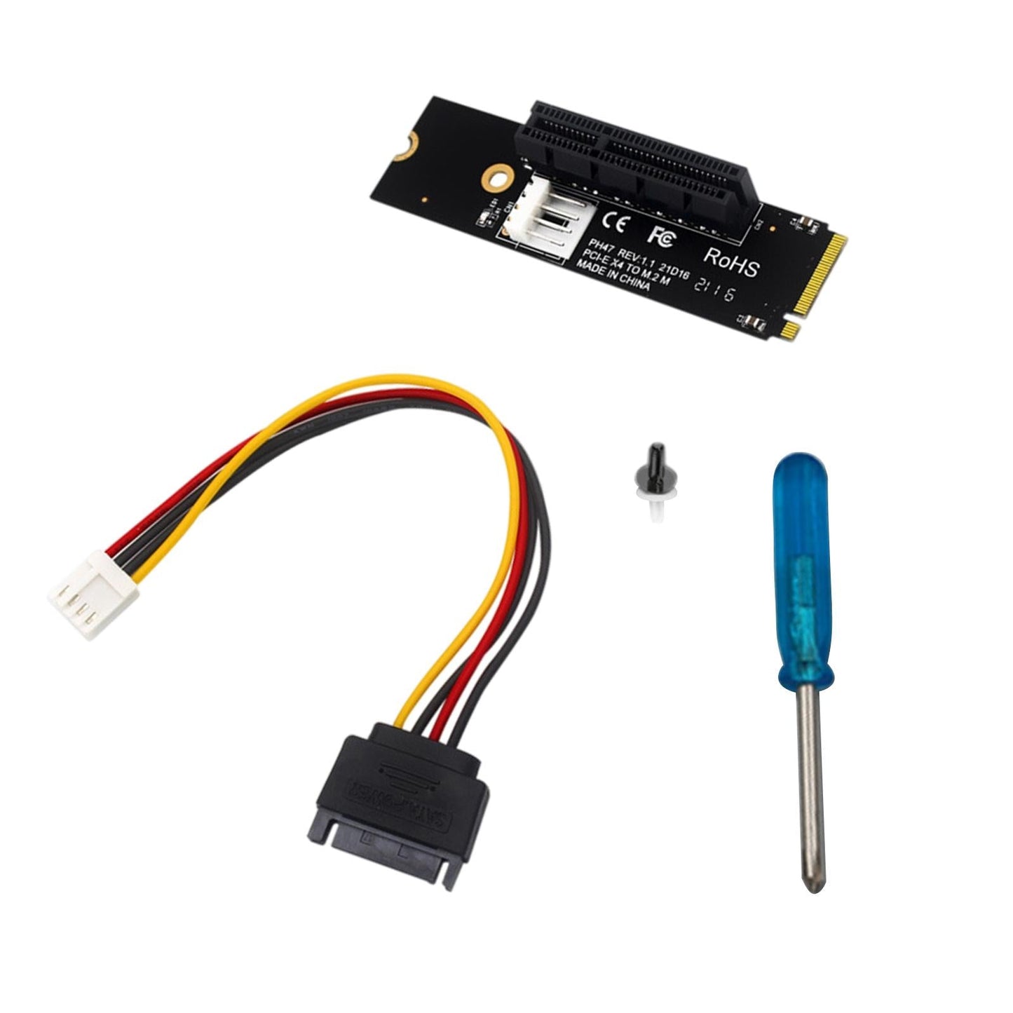 NGFF to PCI-E Slot Riser Card Expansion Kit for Computers PC Supply Desktops