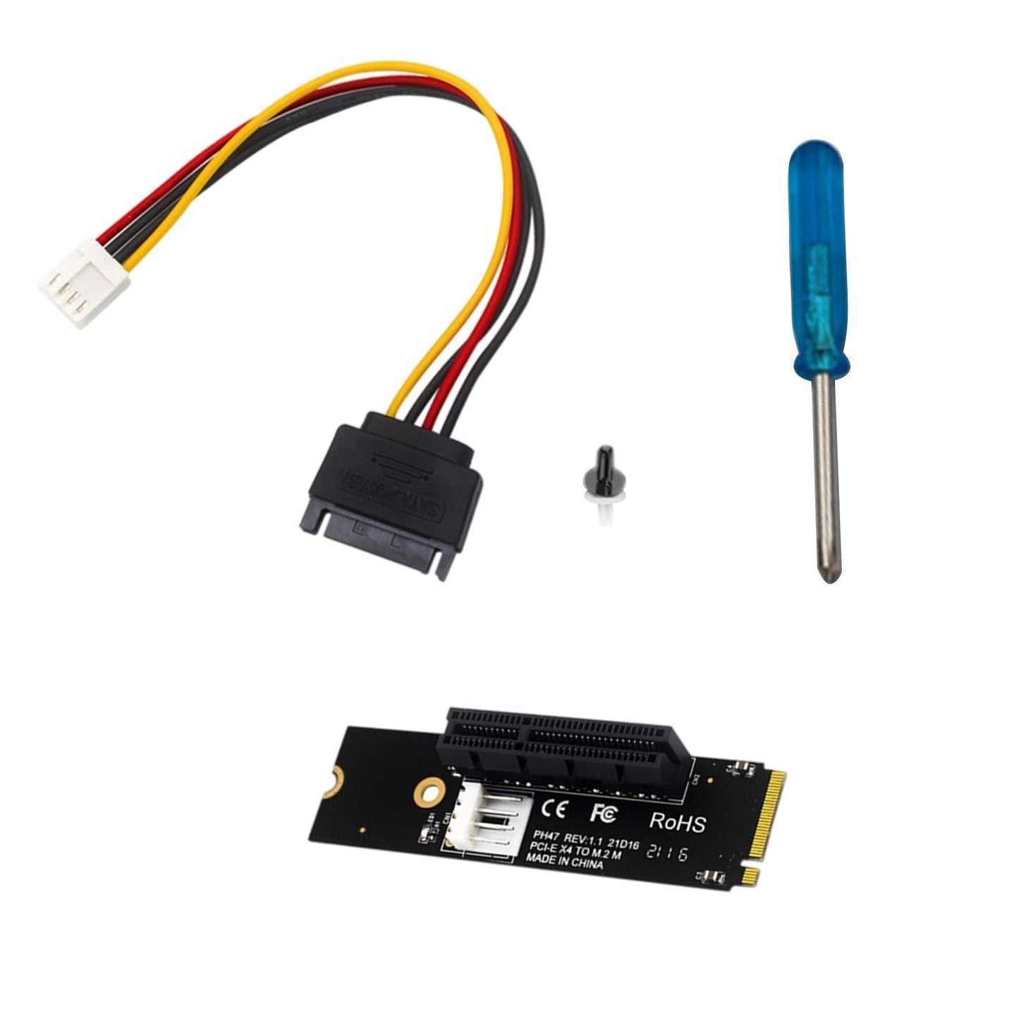 NGFF to PCI-E Slot Riser Card Expansion Kit for Computers PC Supply Desktops