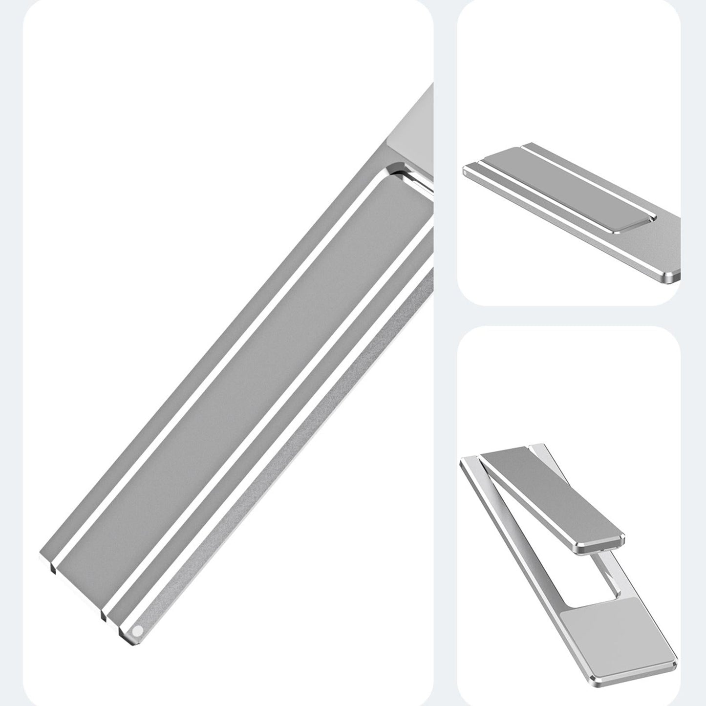 Laptop Phone Holder Computer Monitor Expansion Bracket Adhesive Travel Gray