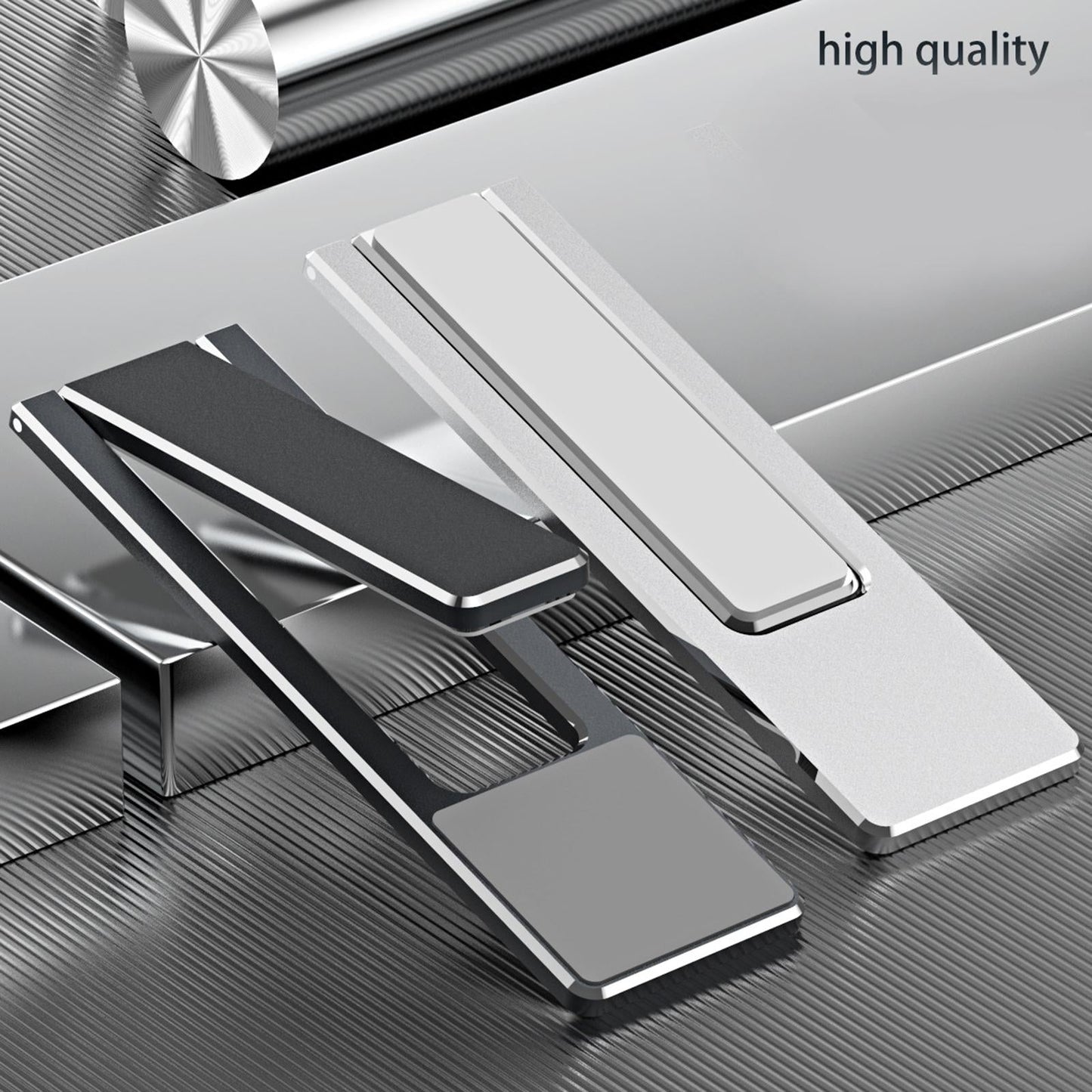 Laptop Phone Holder Computer Monitor Expansion Bracket Adhesive Travel Gray