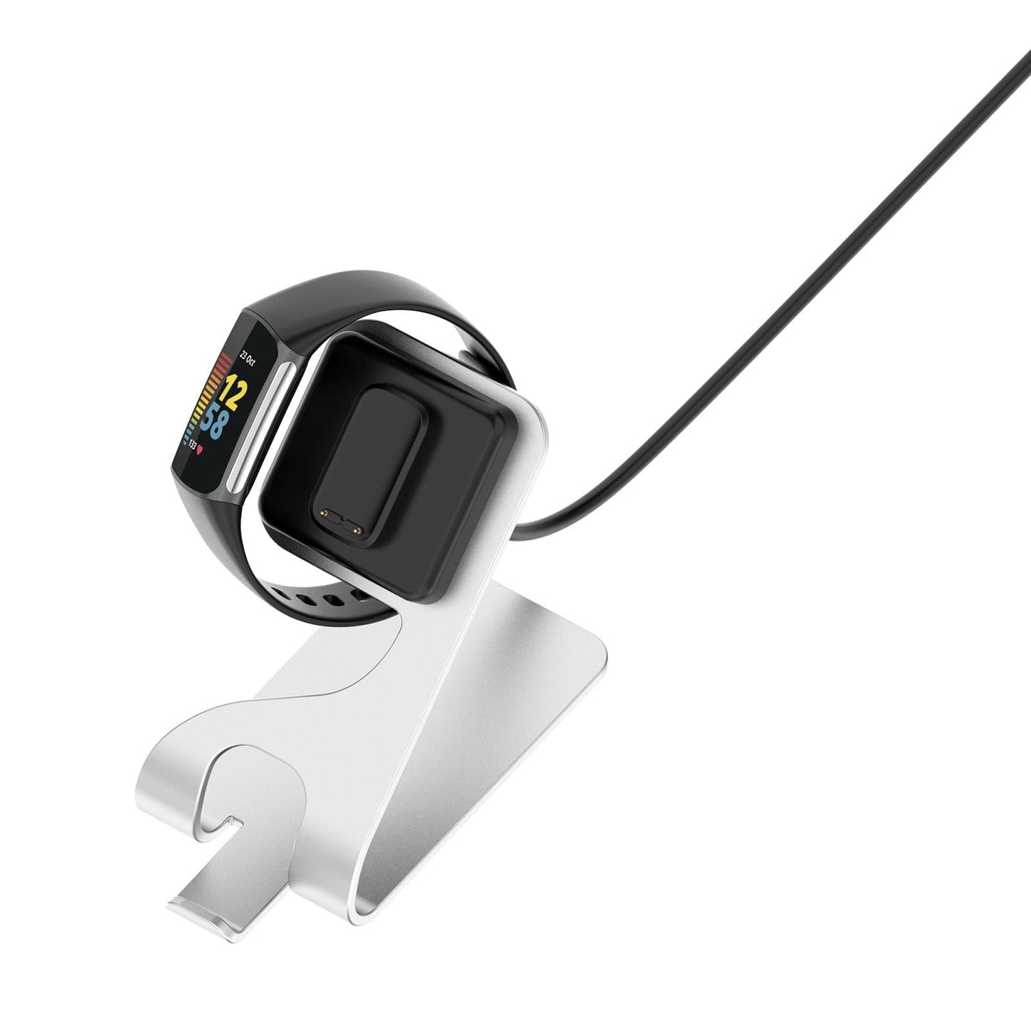 Smartwatch Charging Base for Charge 5 for Luxe with 4.9ft USB Cord Silver