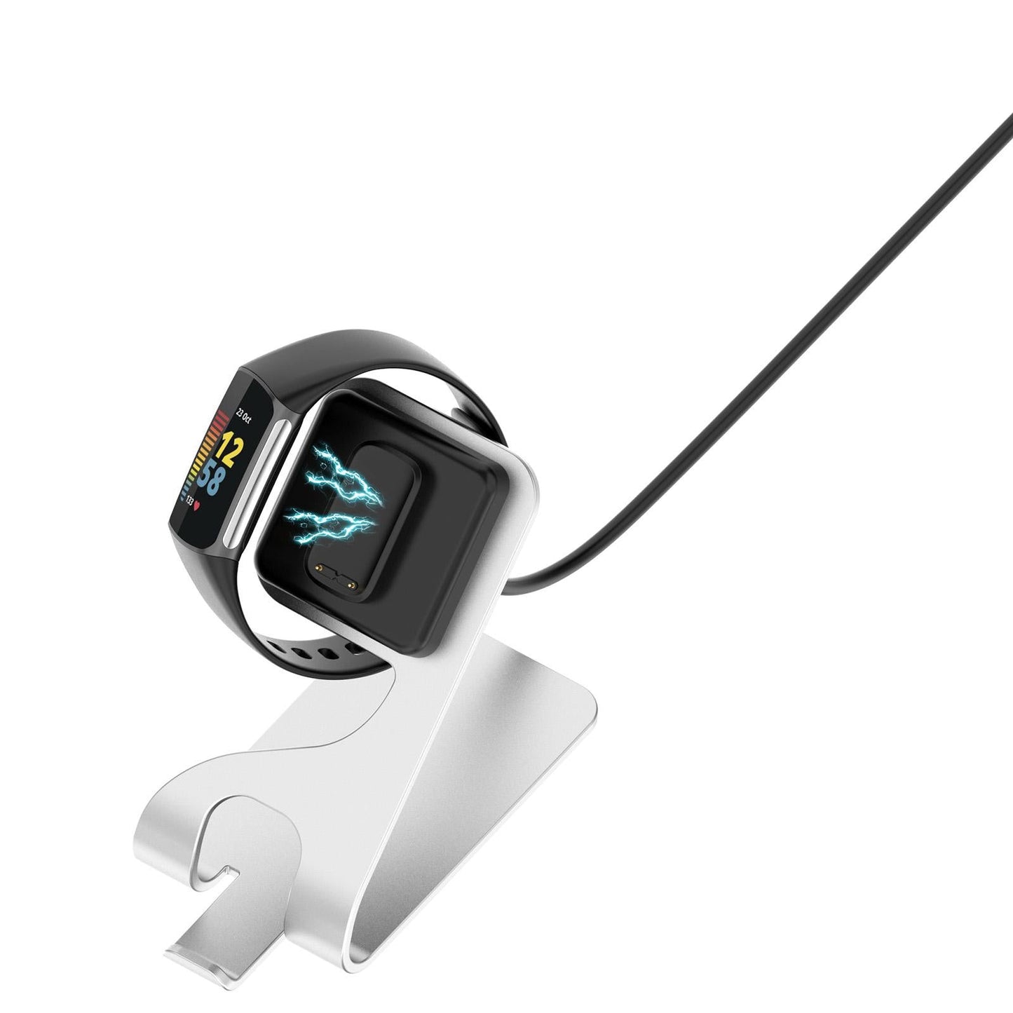 Smartwatch Charging Base for Charge 5 for Luxe with 4.9ft USB Cord Silver