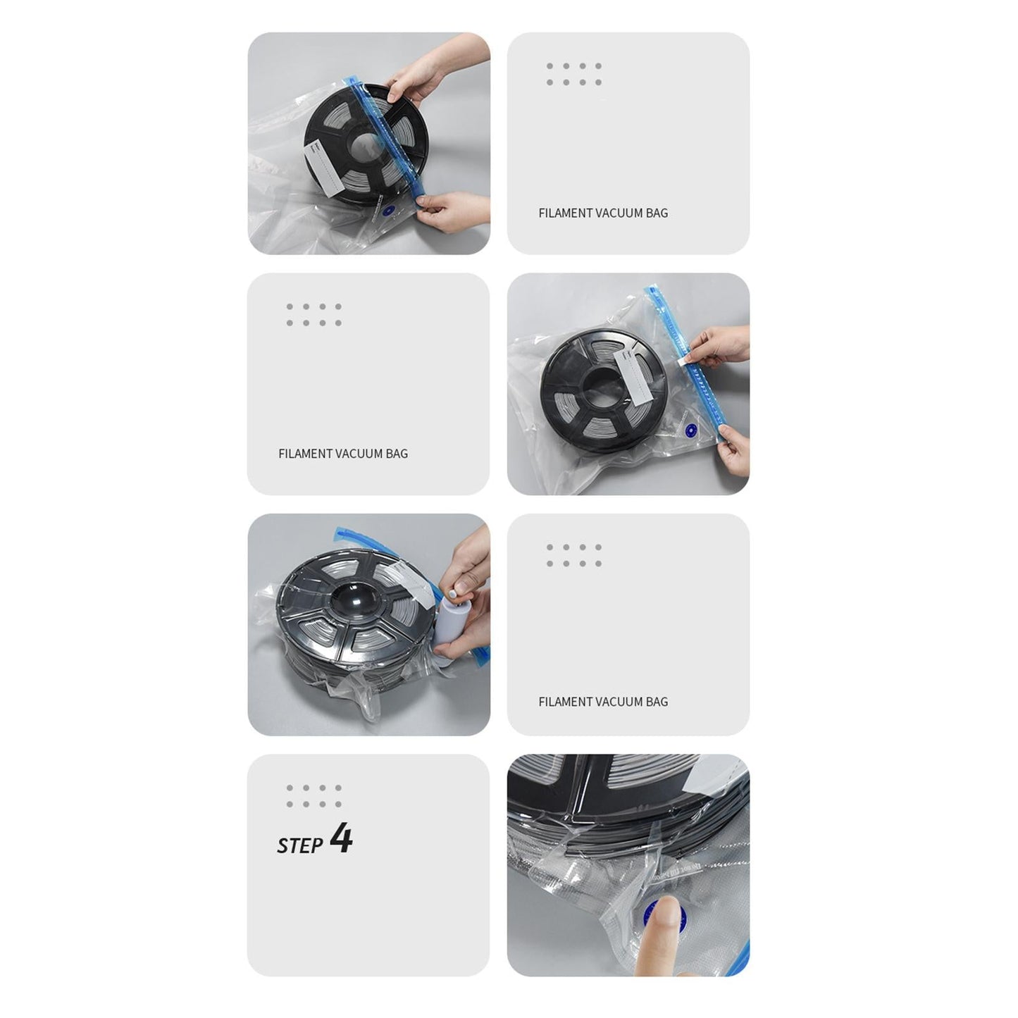 Reusable Moisture Proof with Pump Filament Storage Bags 20Pcs with pump