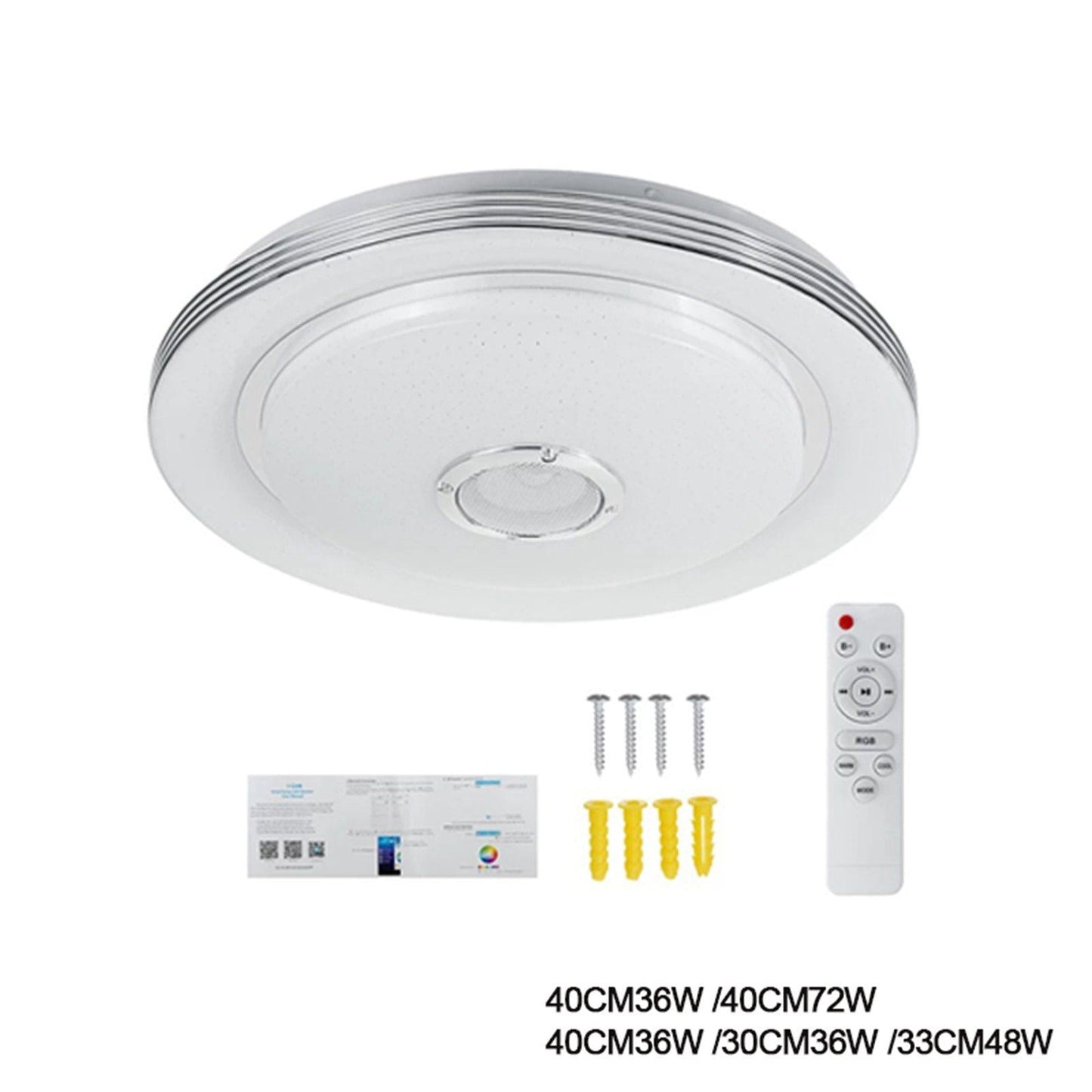 LED Music Ceiling Light RGB Color Changing for Kitchen 15.8inch 36W APP