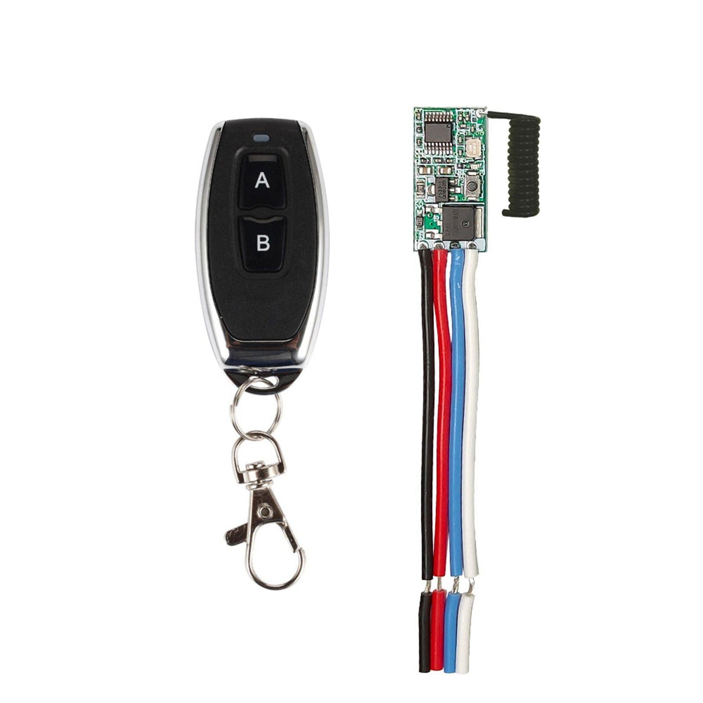 RF 433MHz Mini Wireless Remote Control Switch Receiver AB Black Antenna