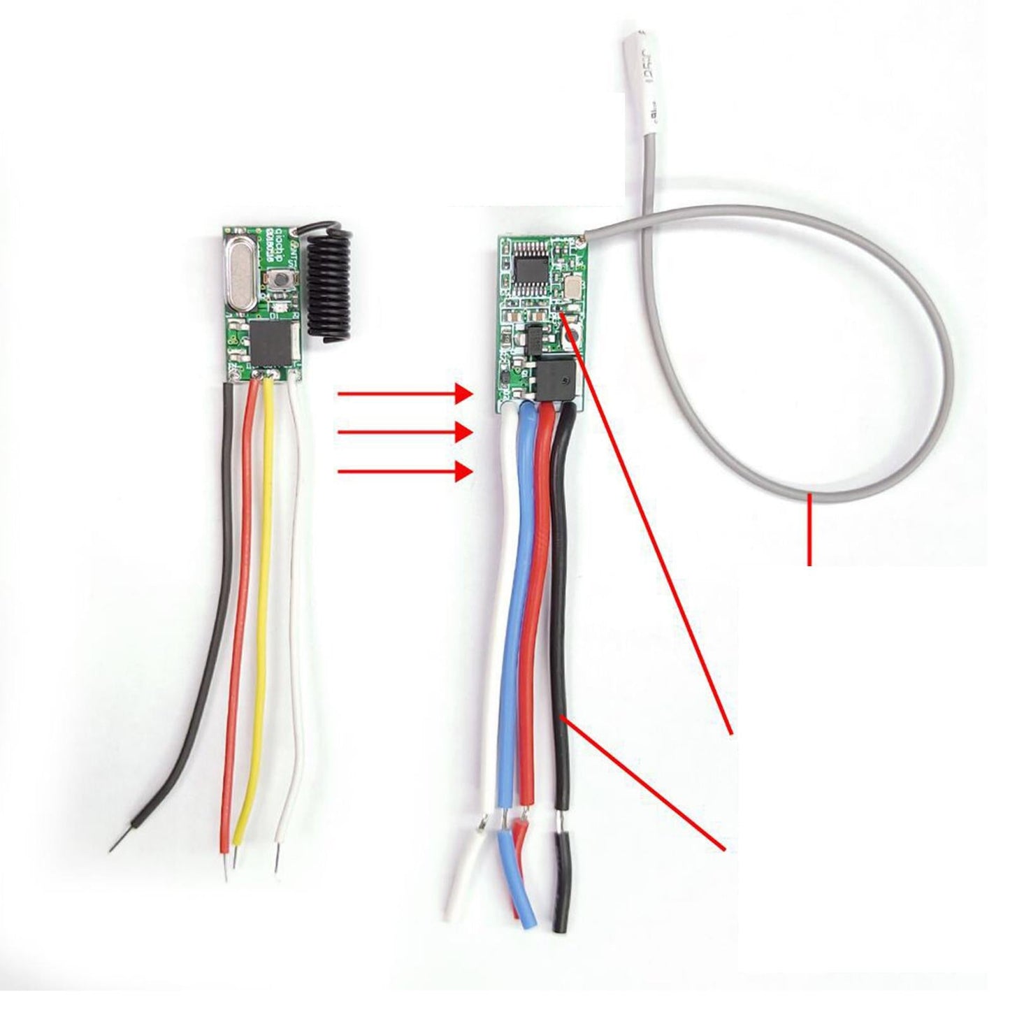 RF 433MHz Mini Wireless Remote Control Switch Receiver AB Black Antenna