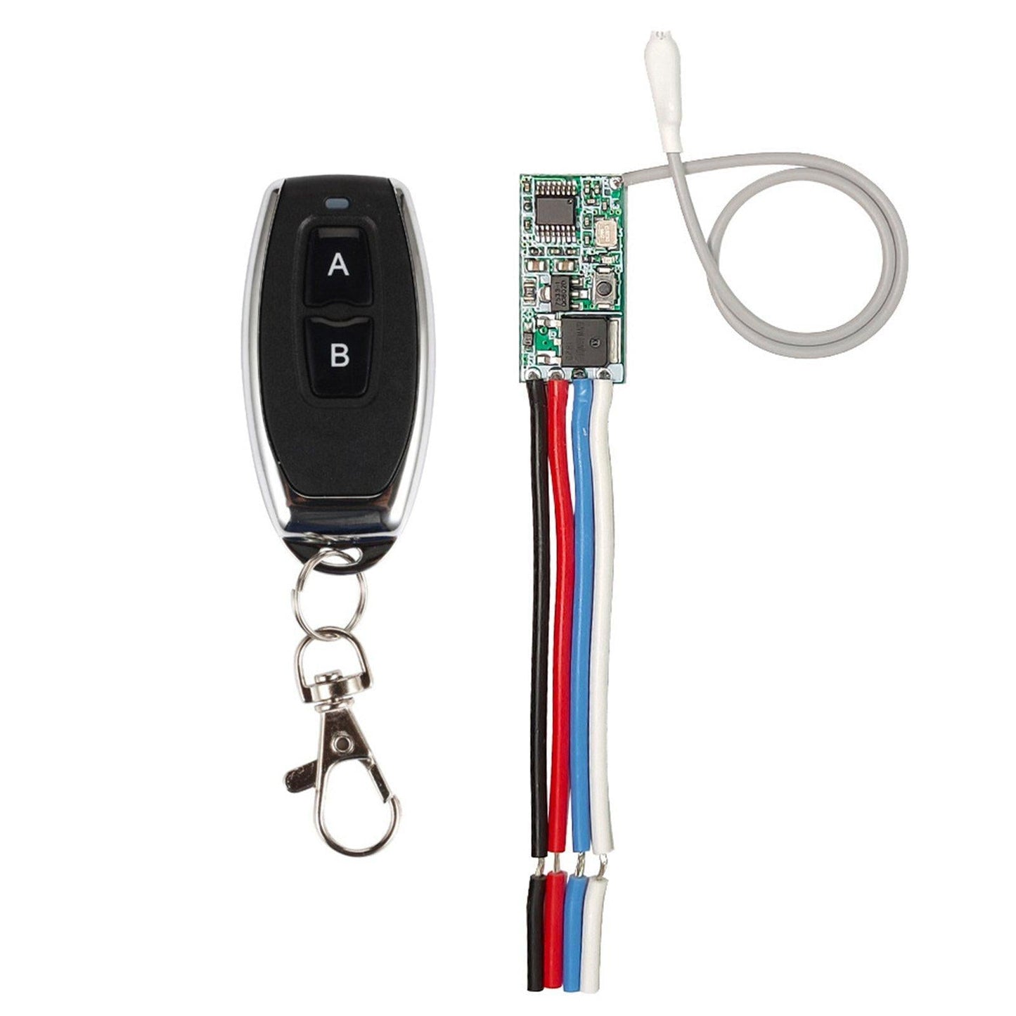 RF 433MHz Mini Wireless Remote Control Switch Receiver AB White Antenna