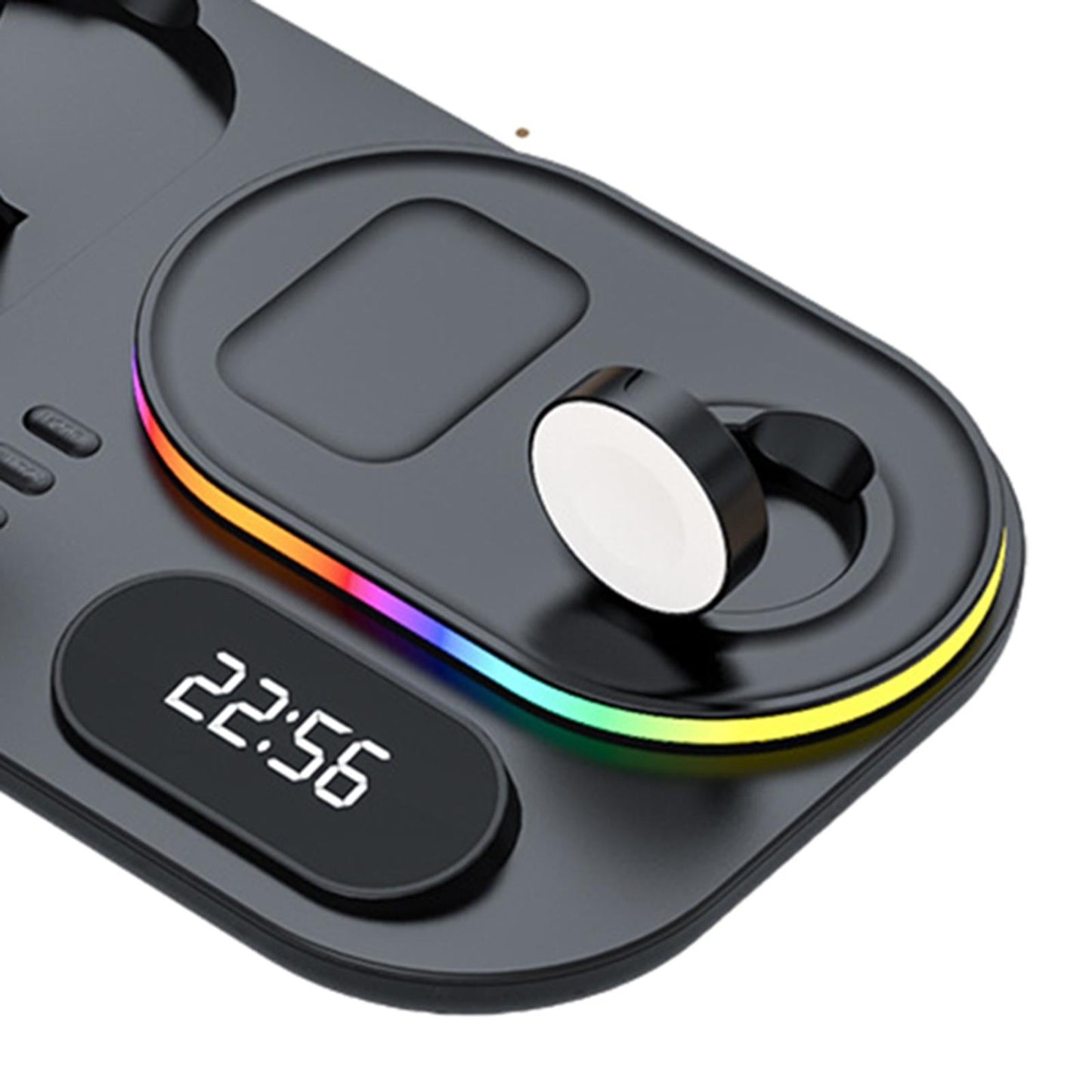 3 IN 1 Wireless Charger Stand Qi Fast Charging Dock Adjustable Black