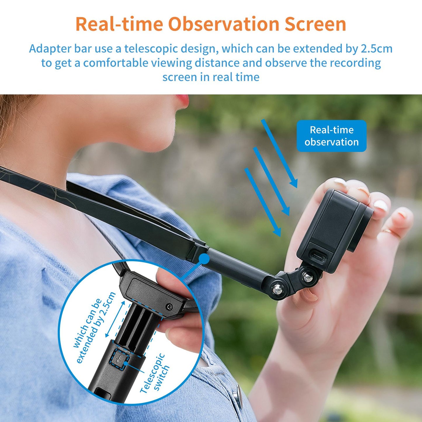 Action Camera Neck Holder Comfortable Shoot Mount Anti-Slip for GoPro10/9/8