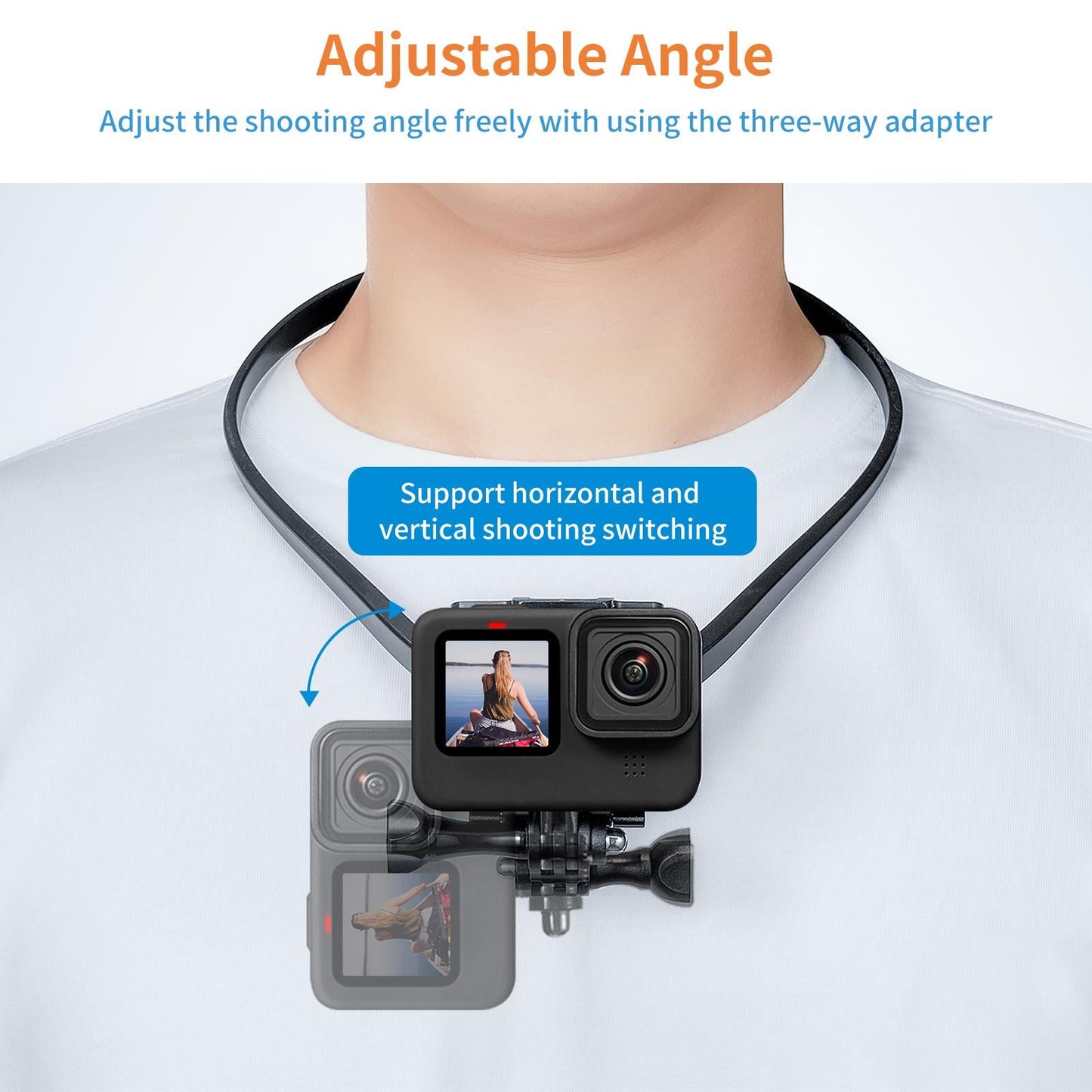 Action Camera Neck Holder Comfortable Shoot Mount Anti-Slip for GoPro10/9/8