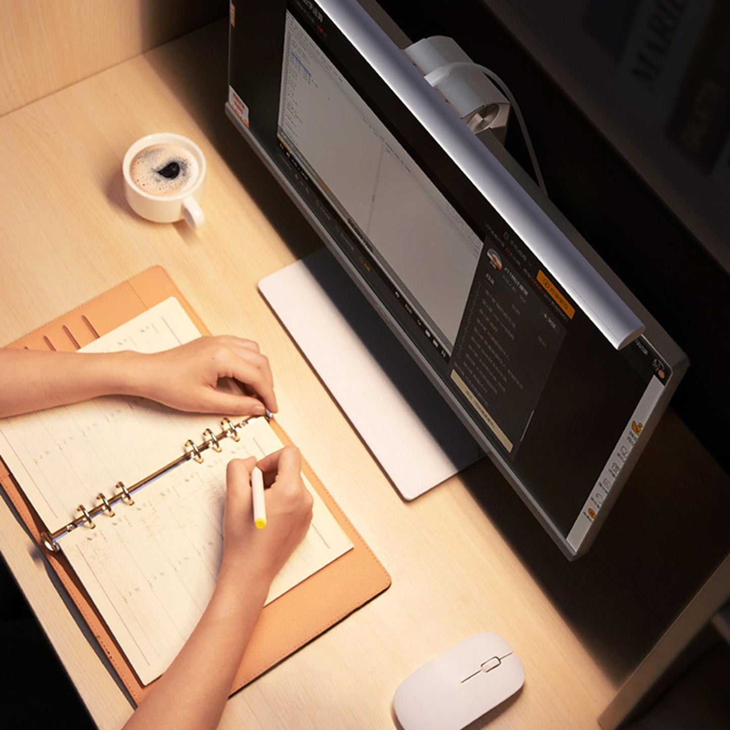 Computer Monitor Lamp Screen Light Bar 3 Color Space Saving Home Black