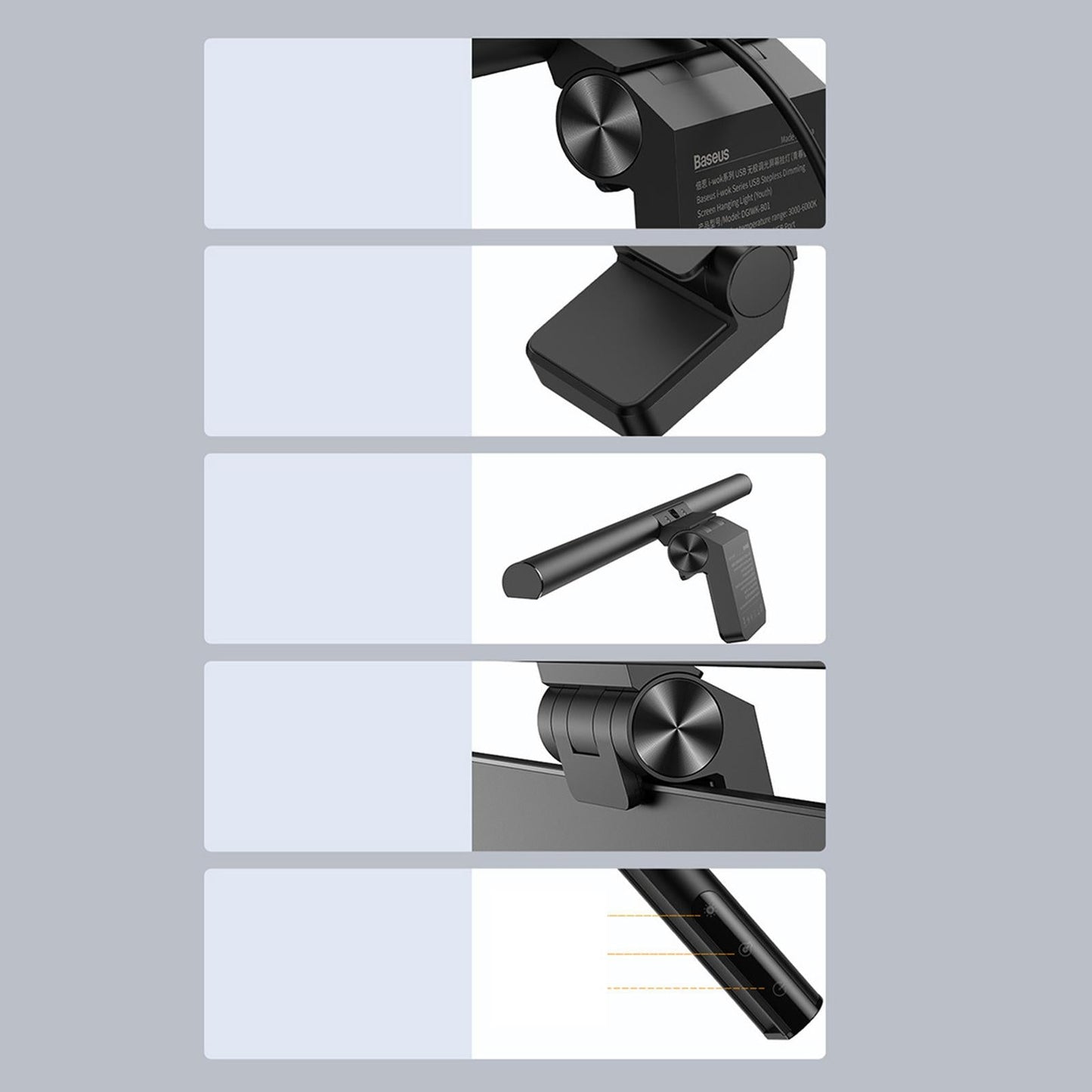 Computer Monitor Lamp Screen Light Bar 3 Color Space Saving Home Black