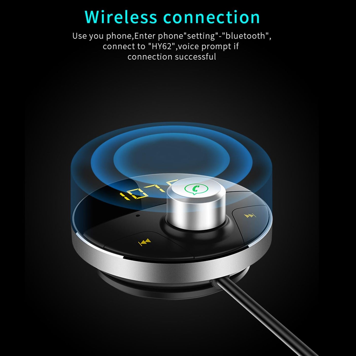 Car MP3 Player Wireless Bluetooth 4.1 FM Radio Transmitter Kit Grey