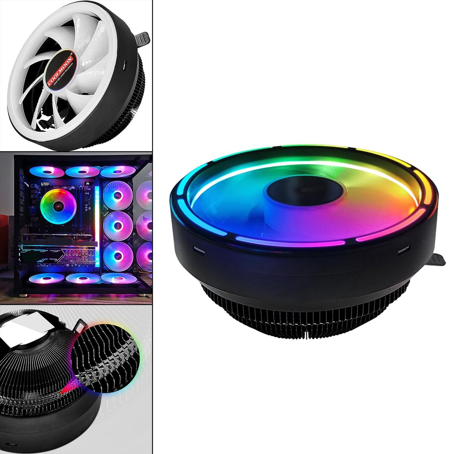 CPU Cooler RGB Quiet Fan for Teblets Computer Laptops Spacer RGB Loop