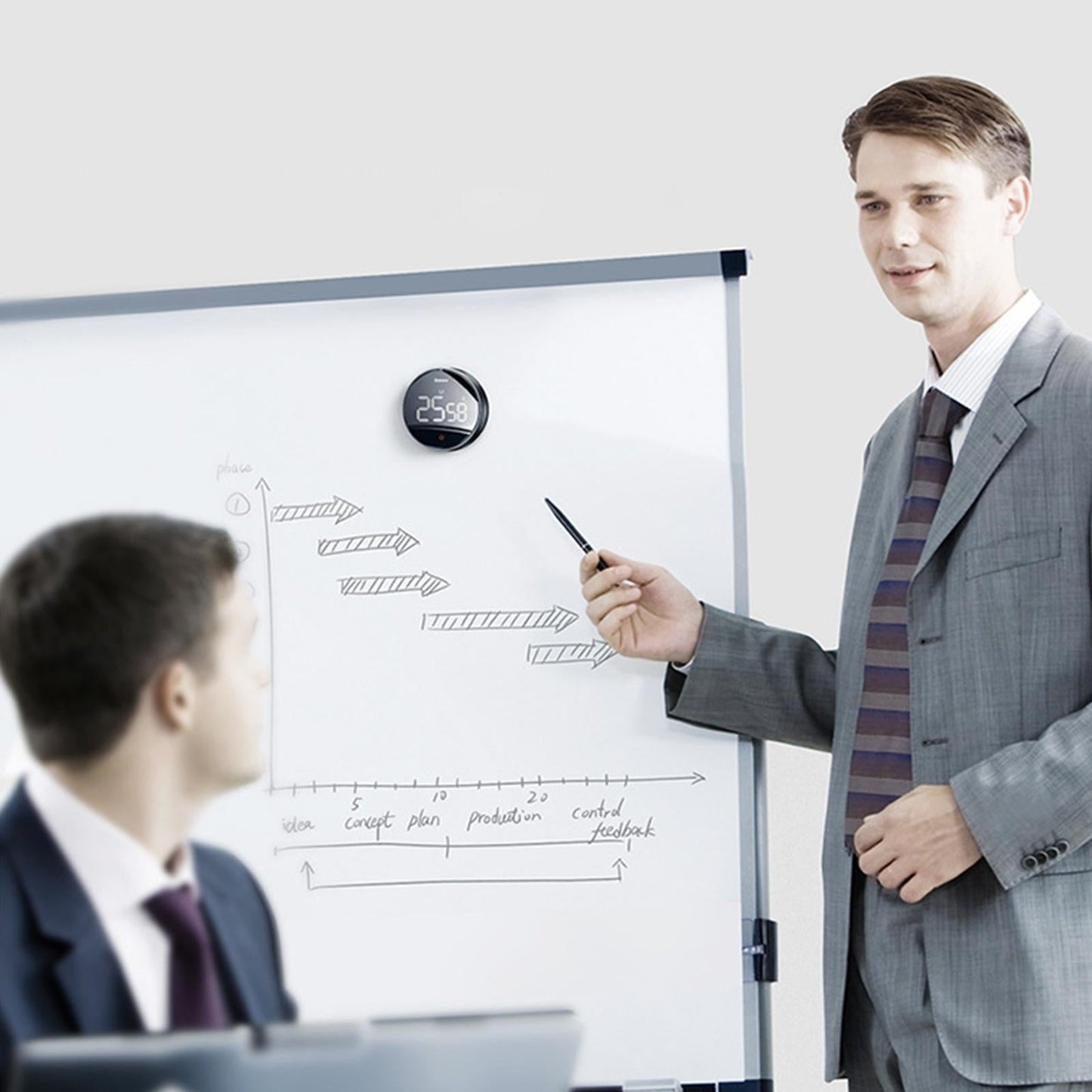 LED Magnetic Kitchen Timer Big digits Alarm Clock for Study Constant Bright