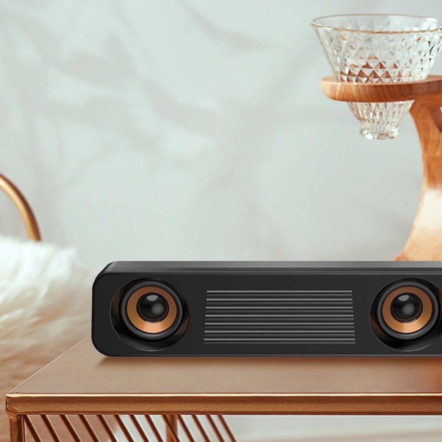 Desktop USB Wired Speaker 3.5mm AUX for TV Cellphone Tablets Volume Control