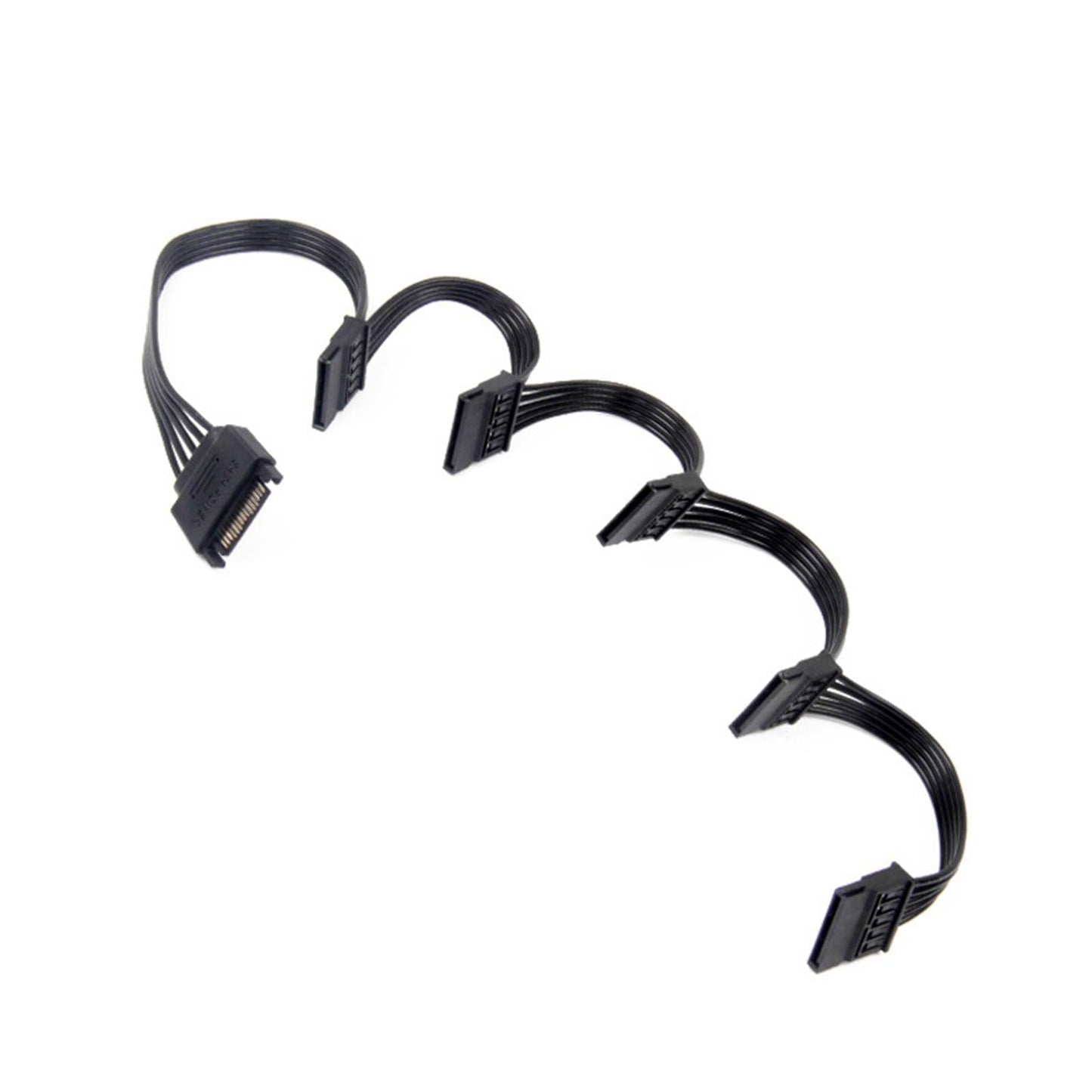 Drive 20cm+4x10cm 1 Male to 5 Female 18AWG Wire for Computers Hard Disk