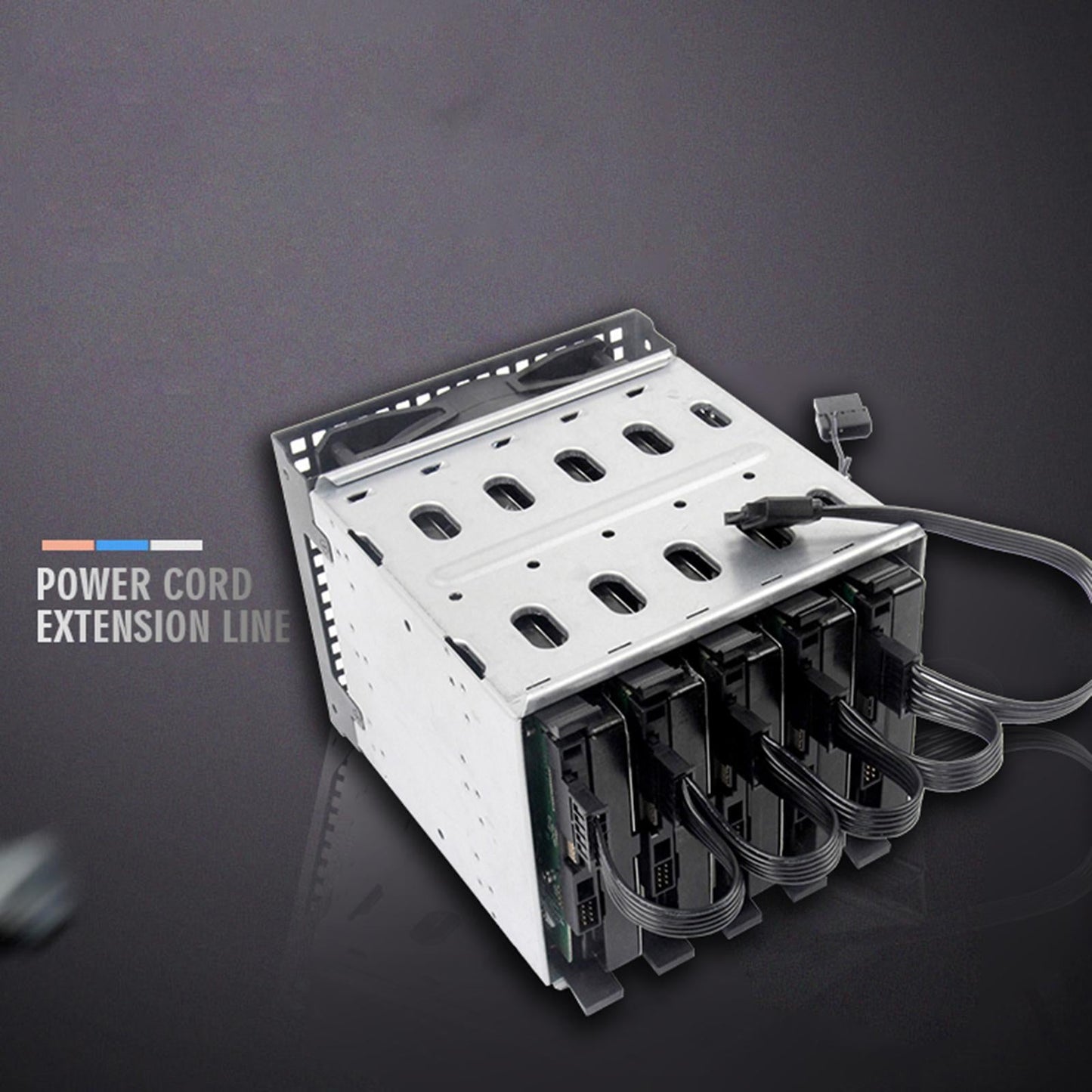 Drive 20cm+4x10cm 1 Male to 5 Female 18AWG Wire for Computers Hard Disk