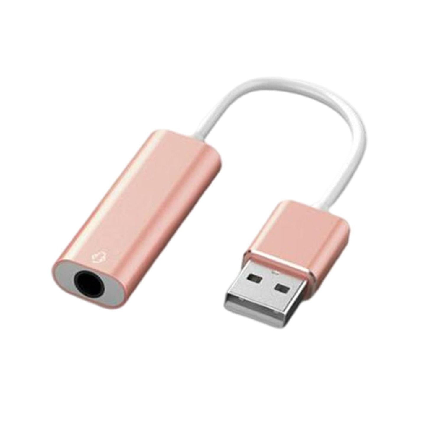 USB Sound Card 3.5mm Interface for Microphone Headphone Computer Rose Gold