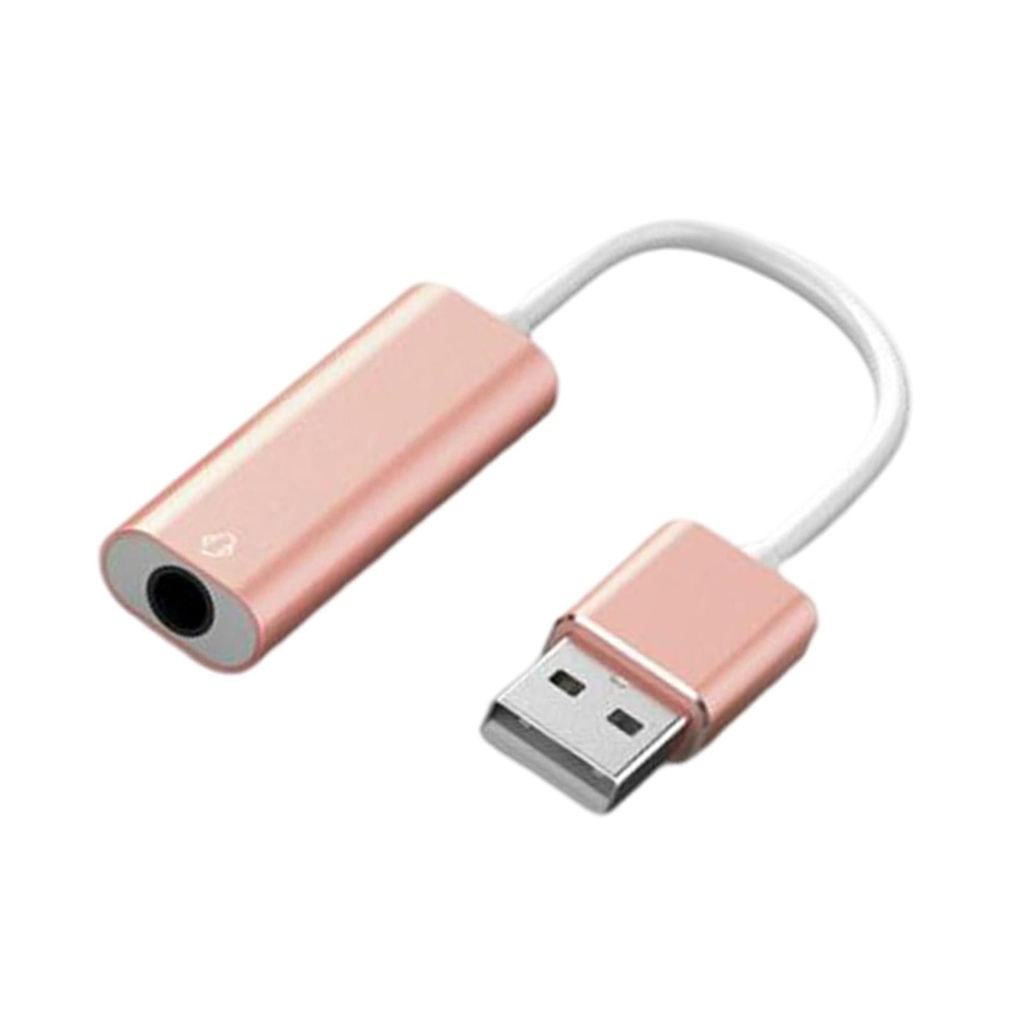 USB Sound Card 3.5mm Interface for Microphone Headphone Computer Rose Gold