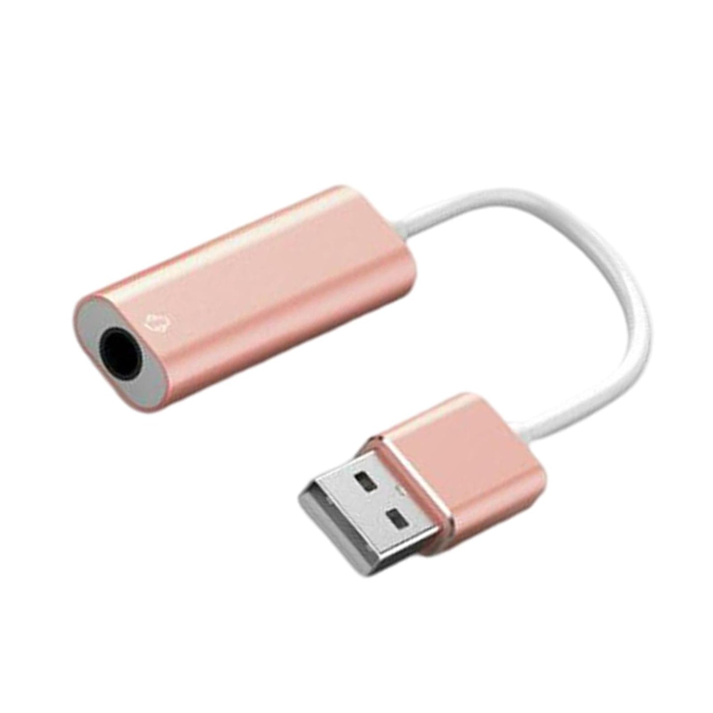 USB Sound Card 3.5mm Interface for Microphone Headphone Computer Rose Gold