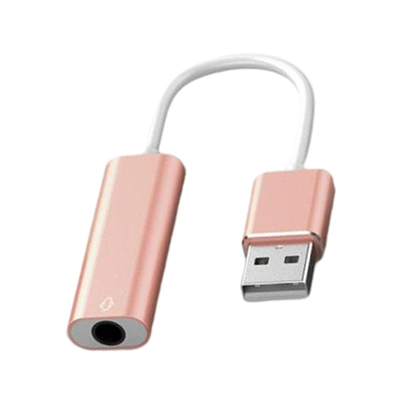 USB Sound Card 3.5mm Interface for Microphone Headphone Computer Rose Gold