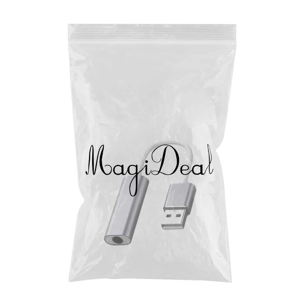 USB Sound Card 3.5mm Interface for Microphone Headphone Computer Blue