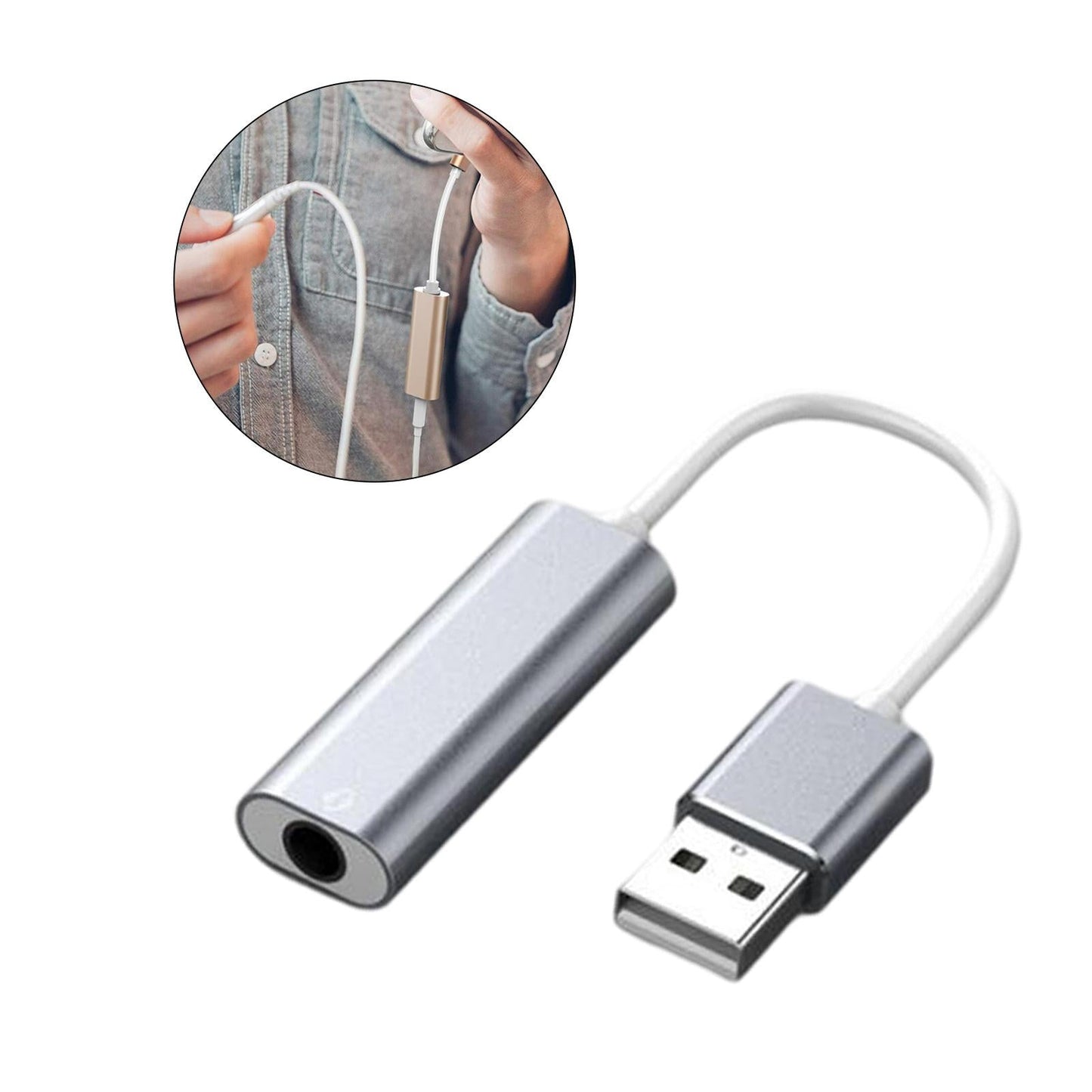 USB Sound Card 3.5mm Interface for Microphone Headphone Computer Blue