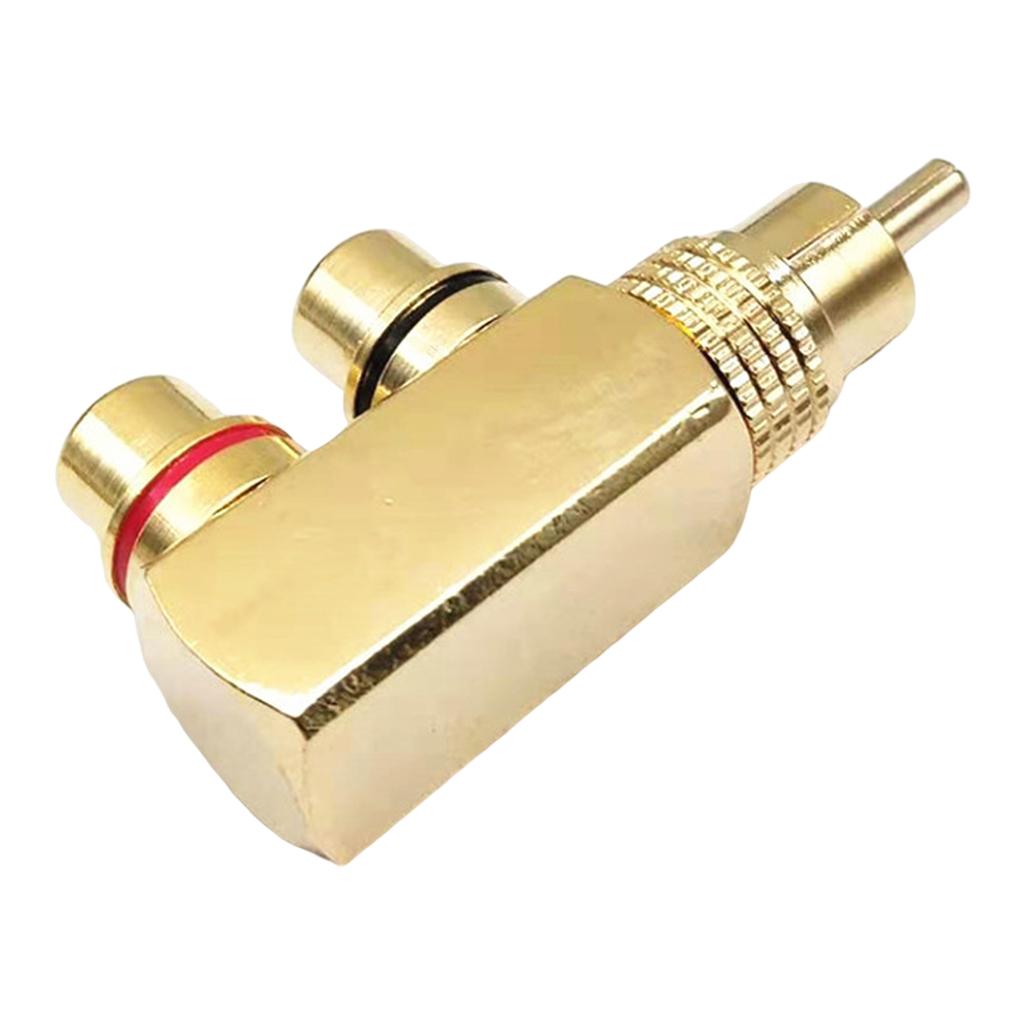 Premium RCA Splitter Adapter 90 Degree AV TV Audio Splitter Plug Converter
